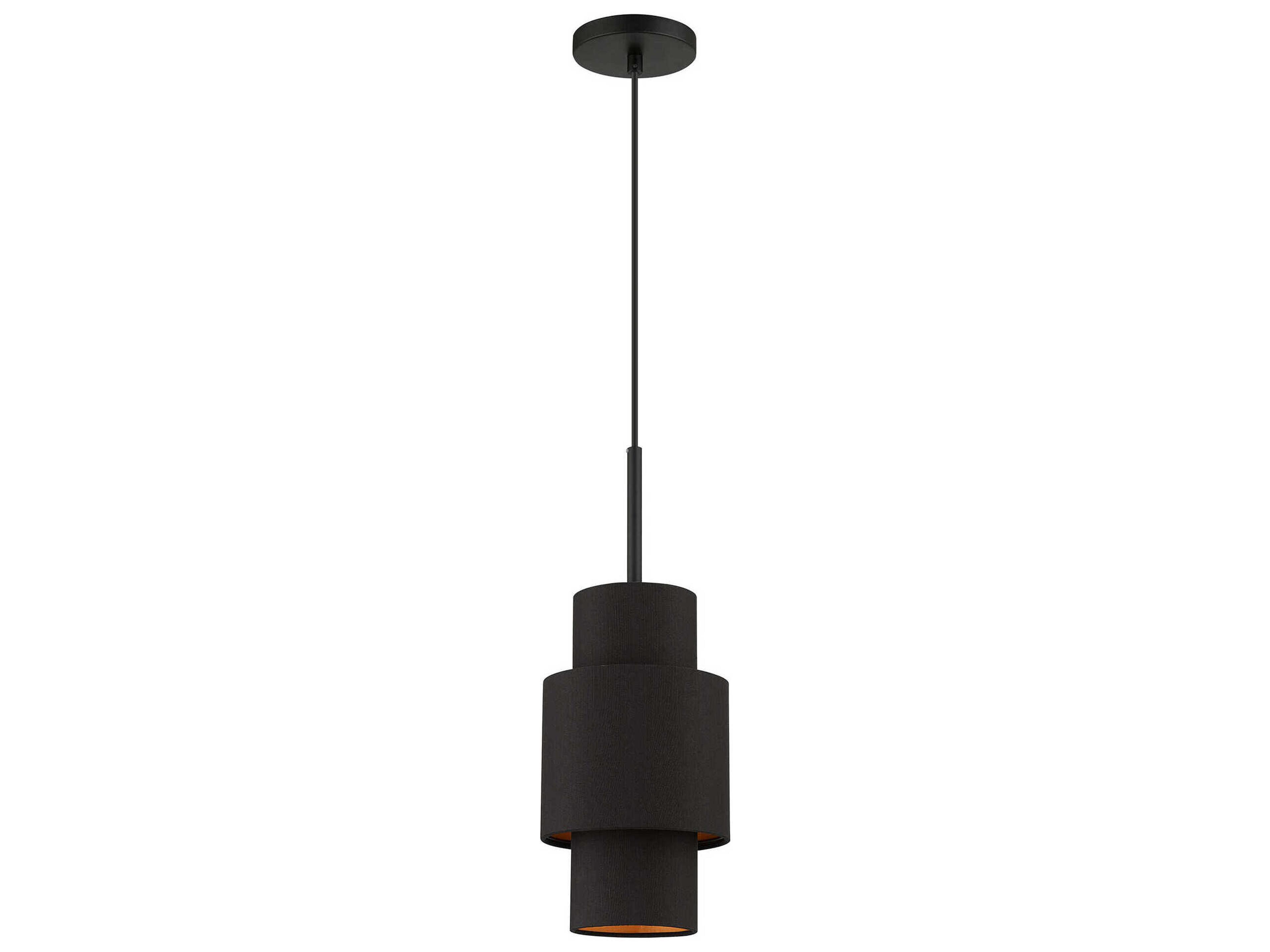 Livex Lighting Sentosa 1-Light Black Tiered Mini Pendant