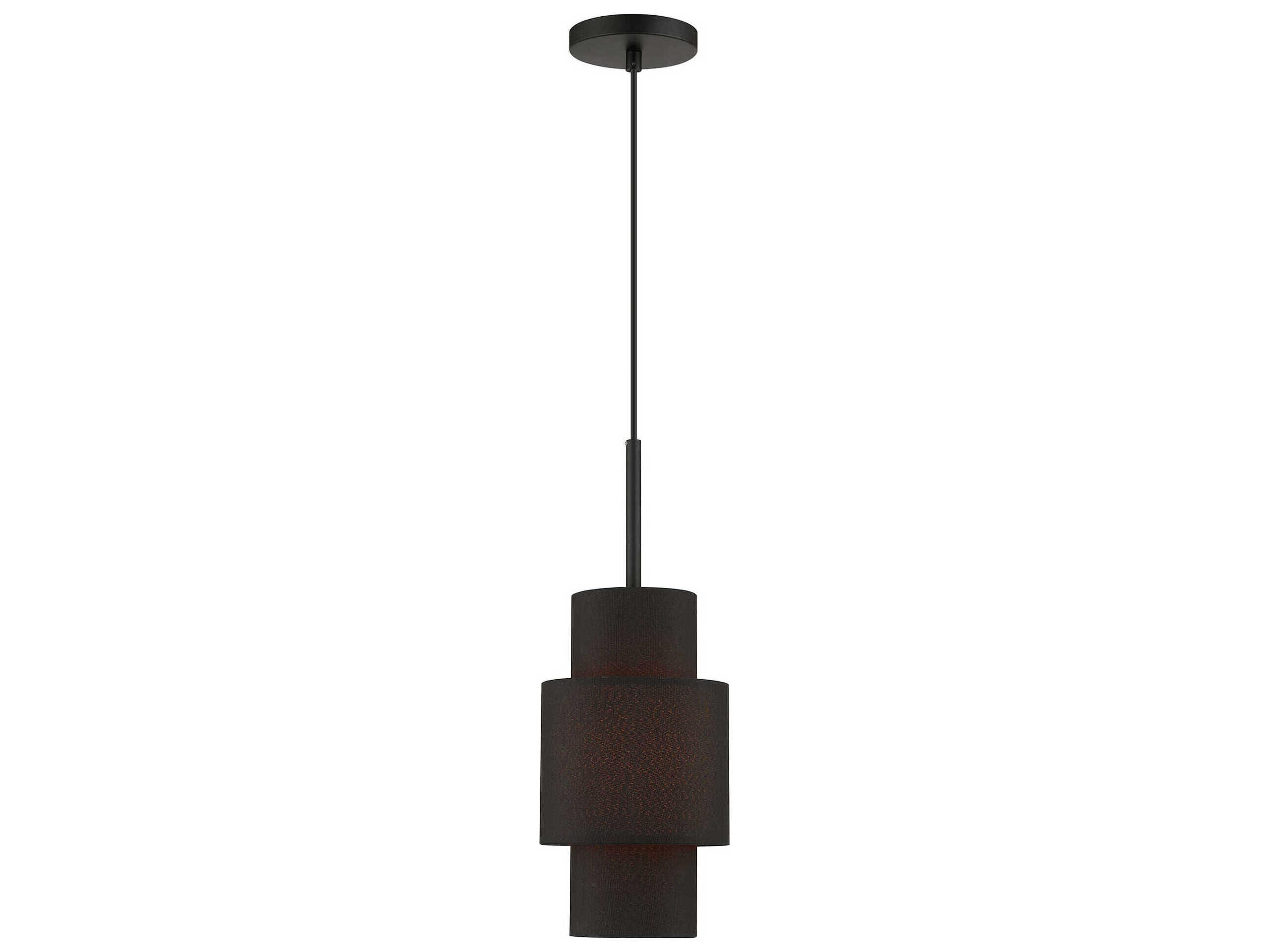 Livex Lighting Sentosa 1-Light Black Tiered Mini Pendant