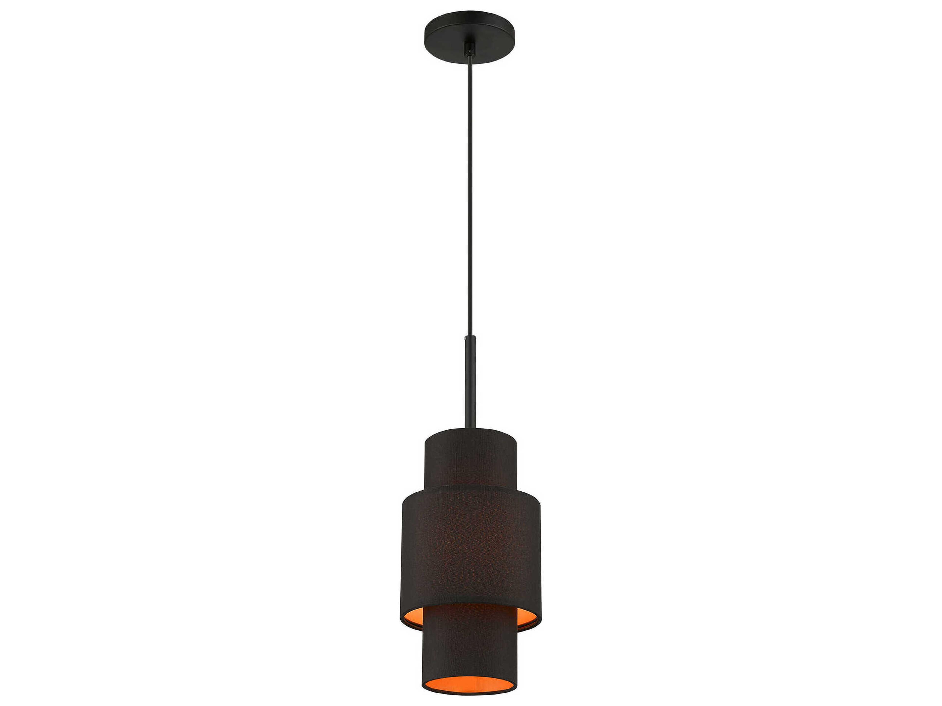 Livex Lighting Sentosa 1-Light Black Tiered Mini Pendant
