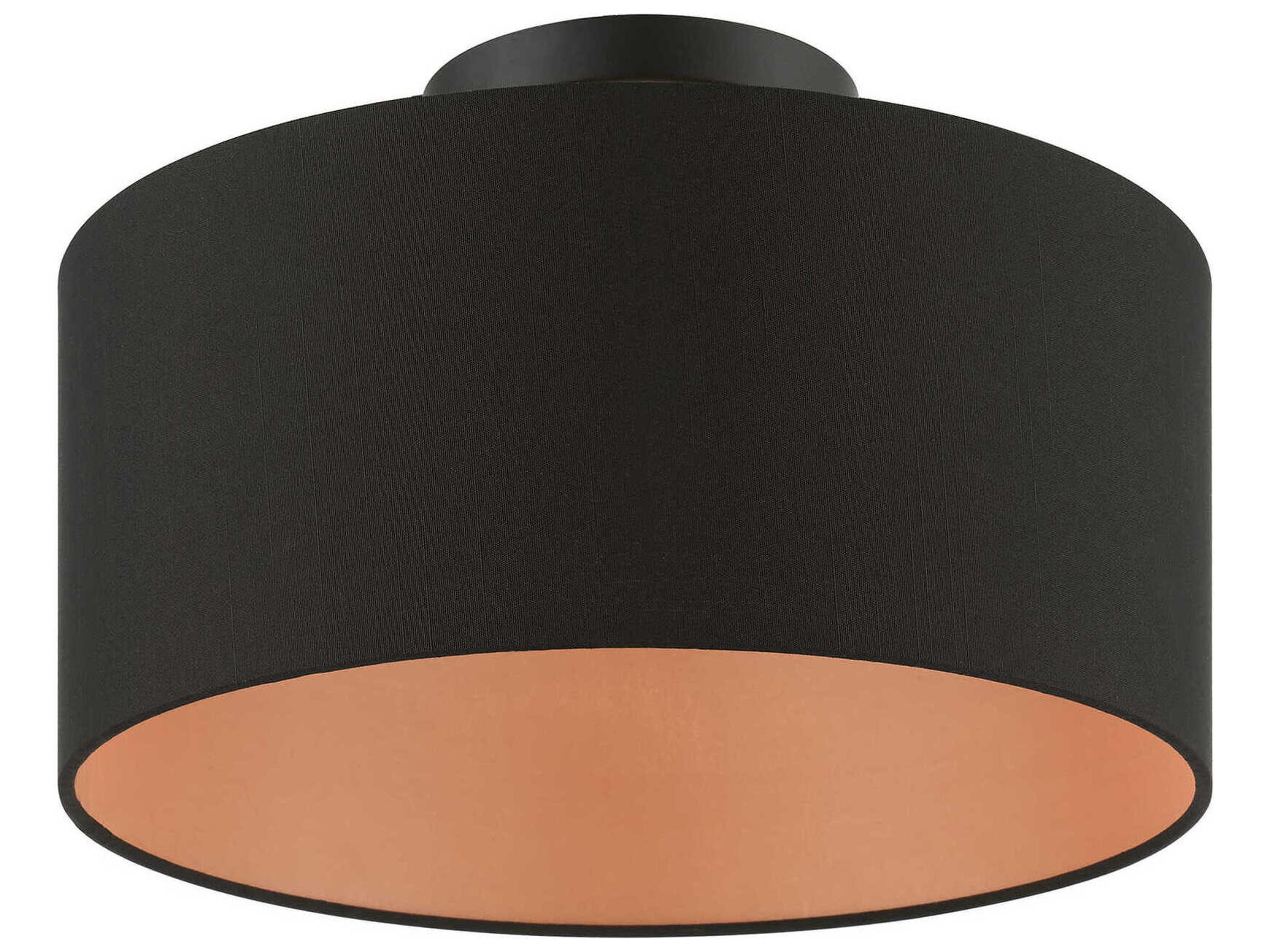 Livex Lighting Sentosa 1-Light Black Drum Semi Flush Mount