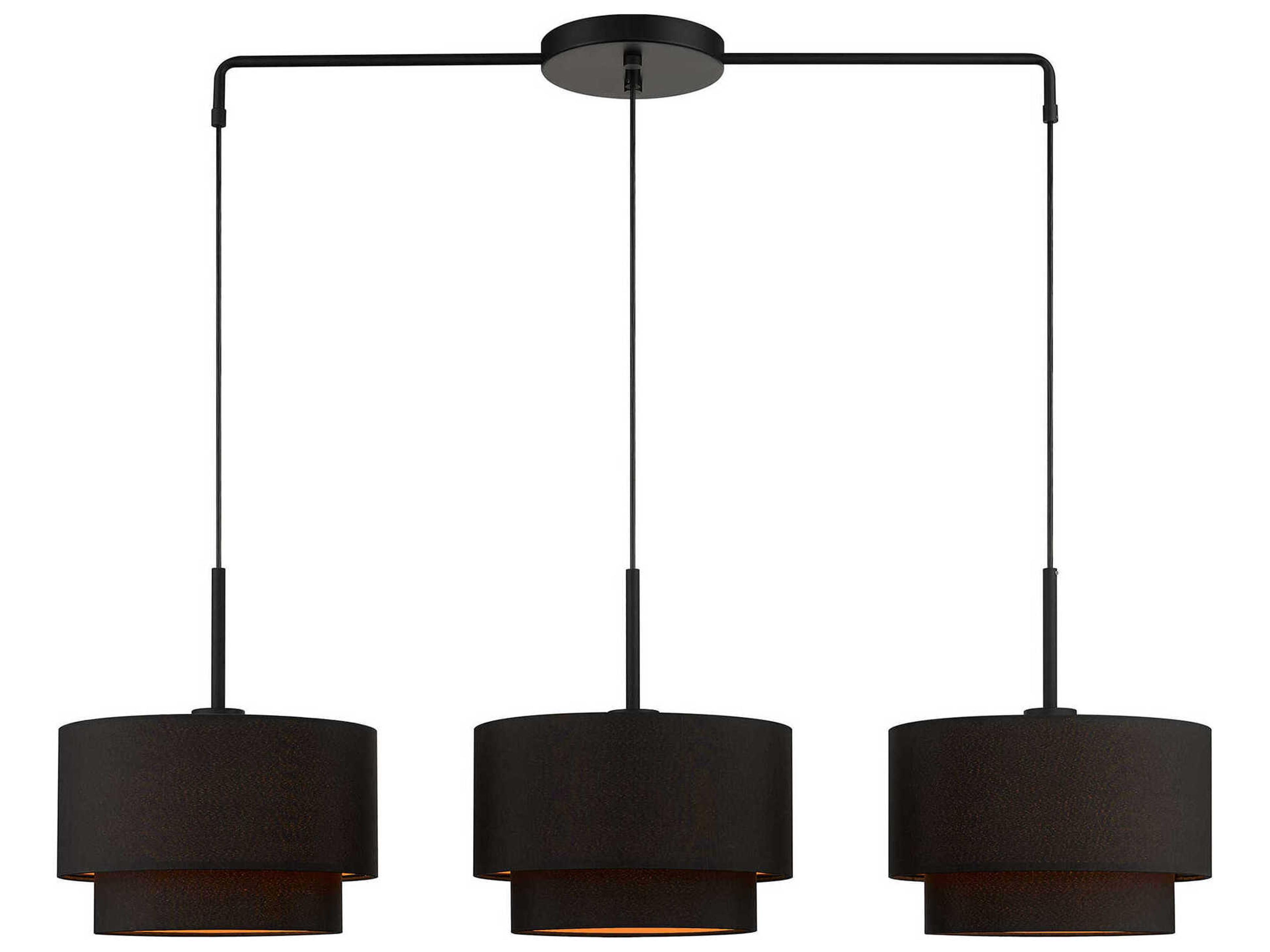 Sentosa 3-Light Black Linear Island Pendant