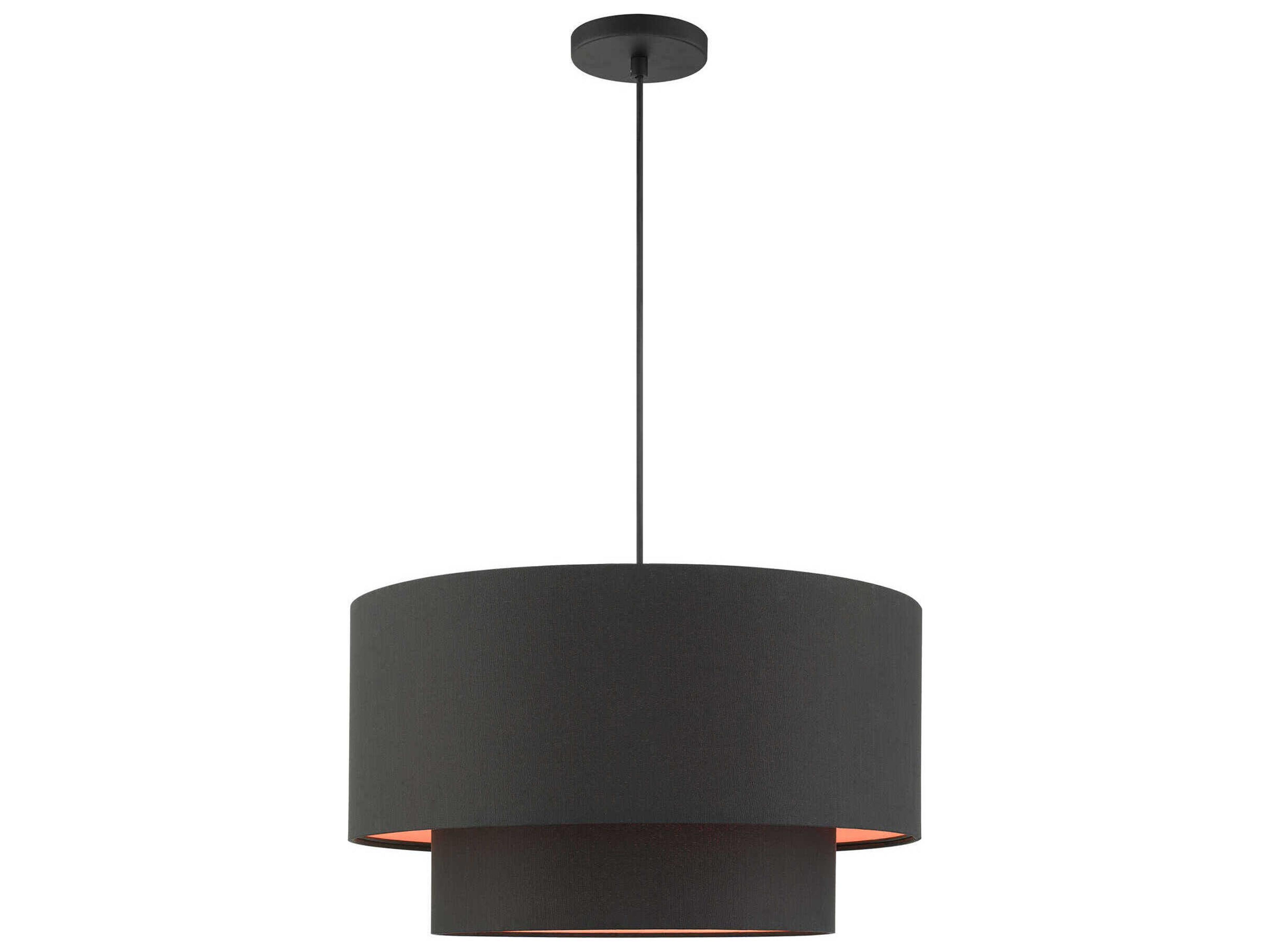 Sentosa 3-Light Black Drum Pendant