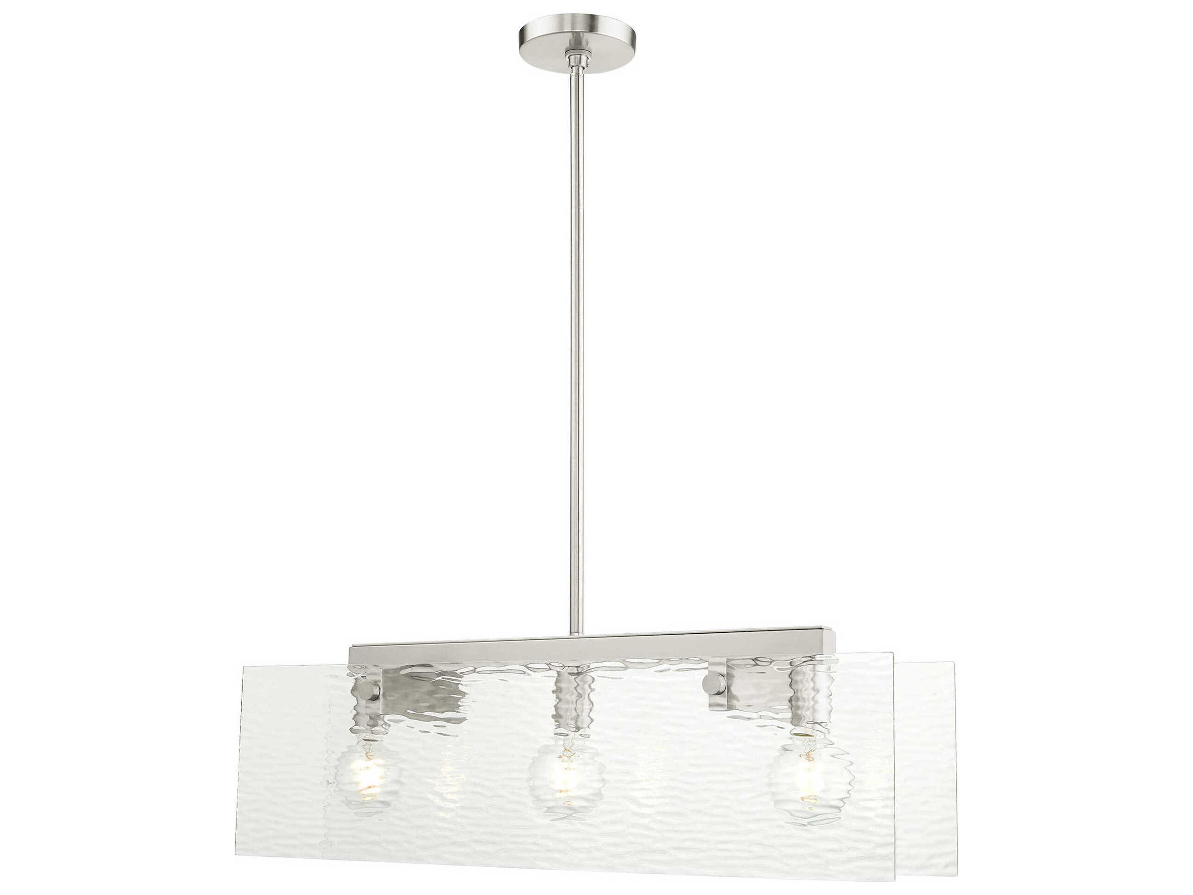 Ashcroft 3-Light Brushed Nickel Glass Island Pendant