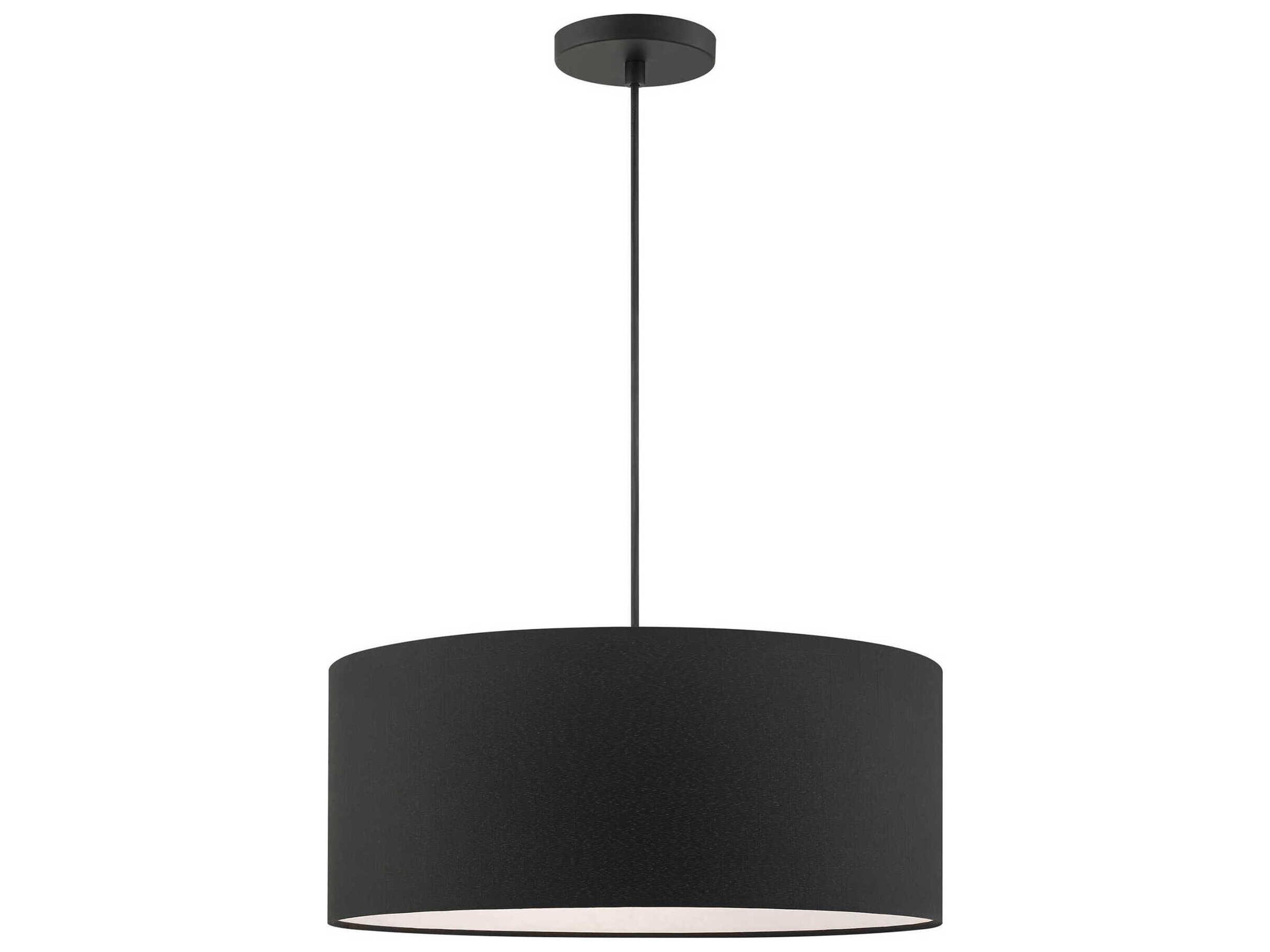 Bainbridge 3-Light Black Drum Pendant