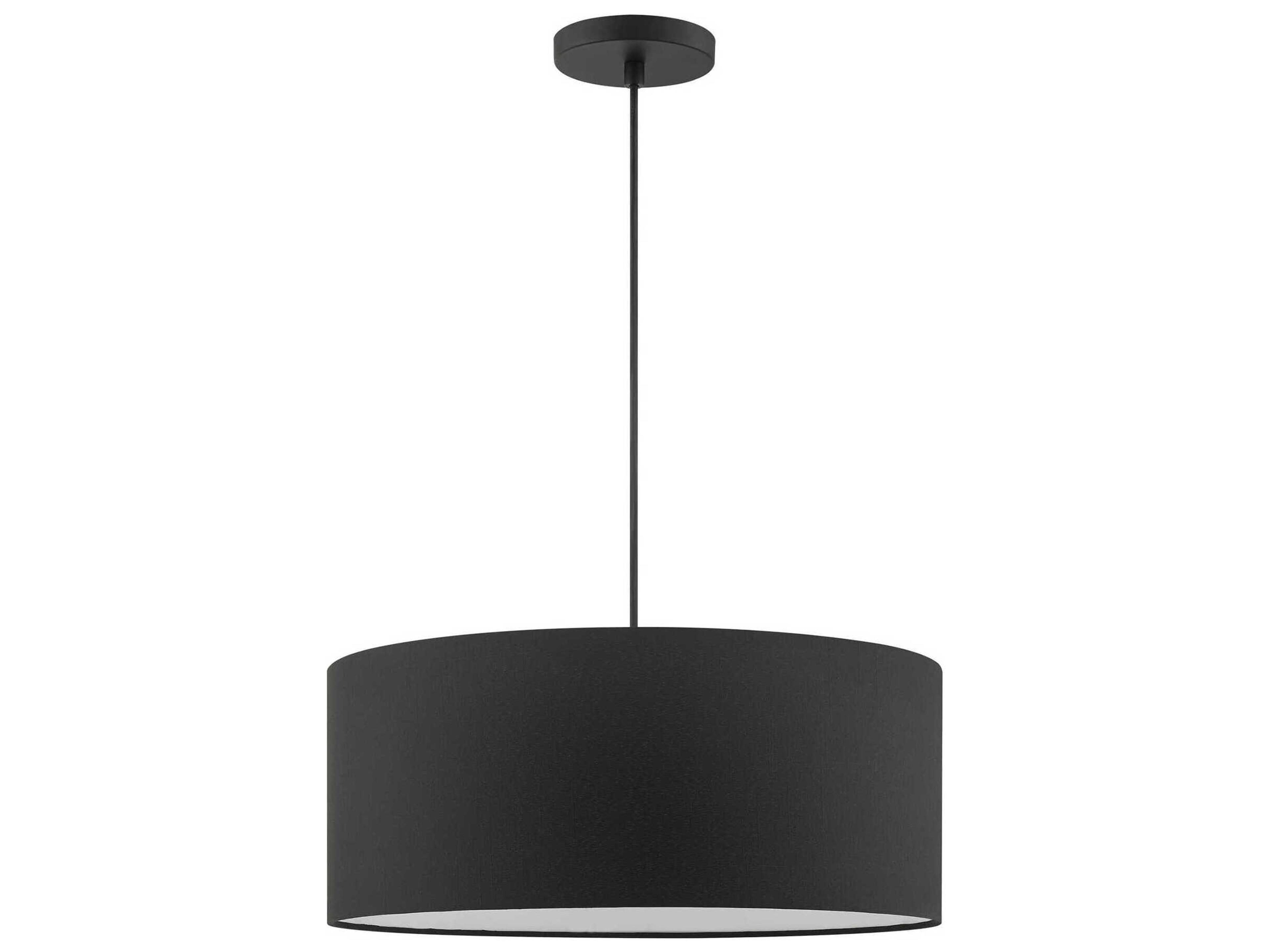 Livex Lighting Bainbridge 3-Light Black Drum Pendant