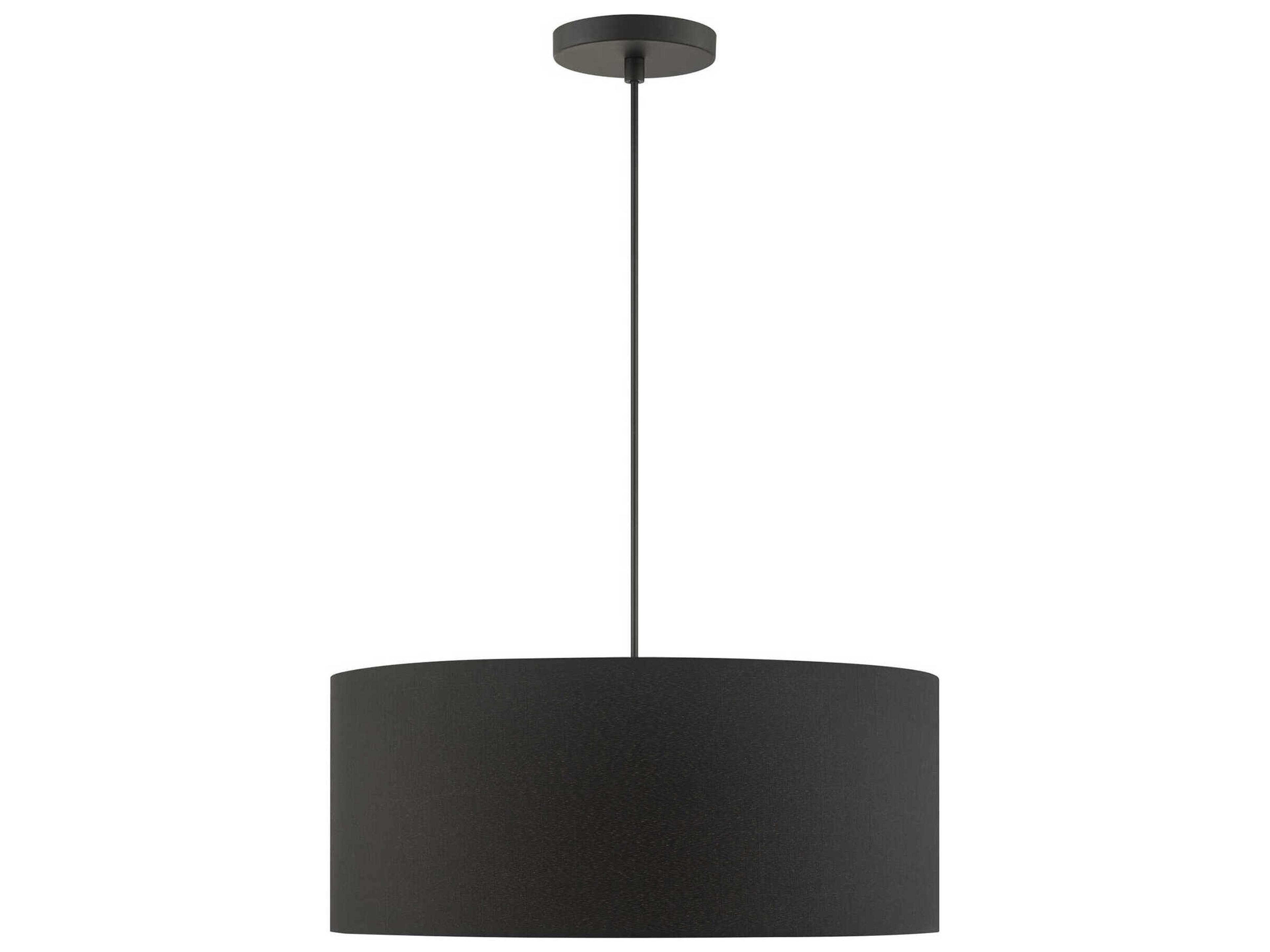 Livex Lighting Bainbridge 3-Light Black Drum Pendant
