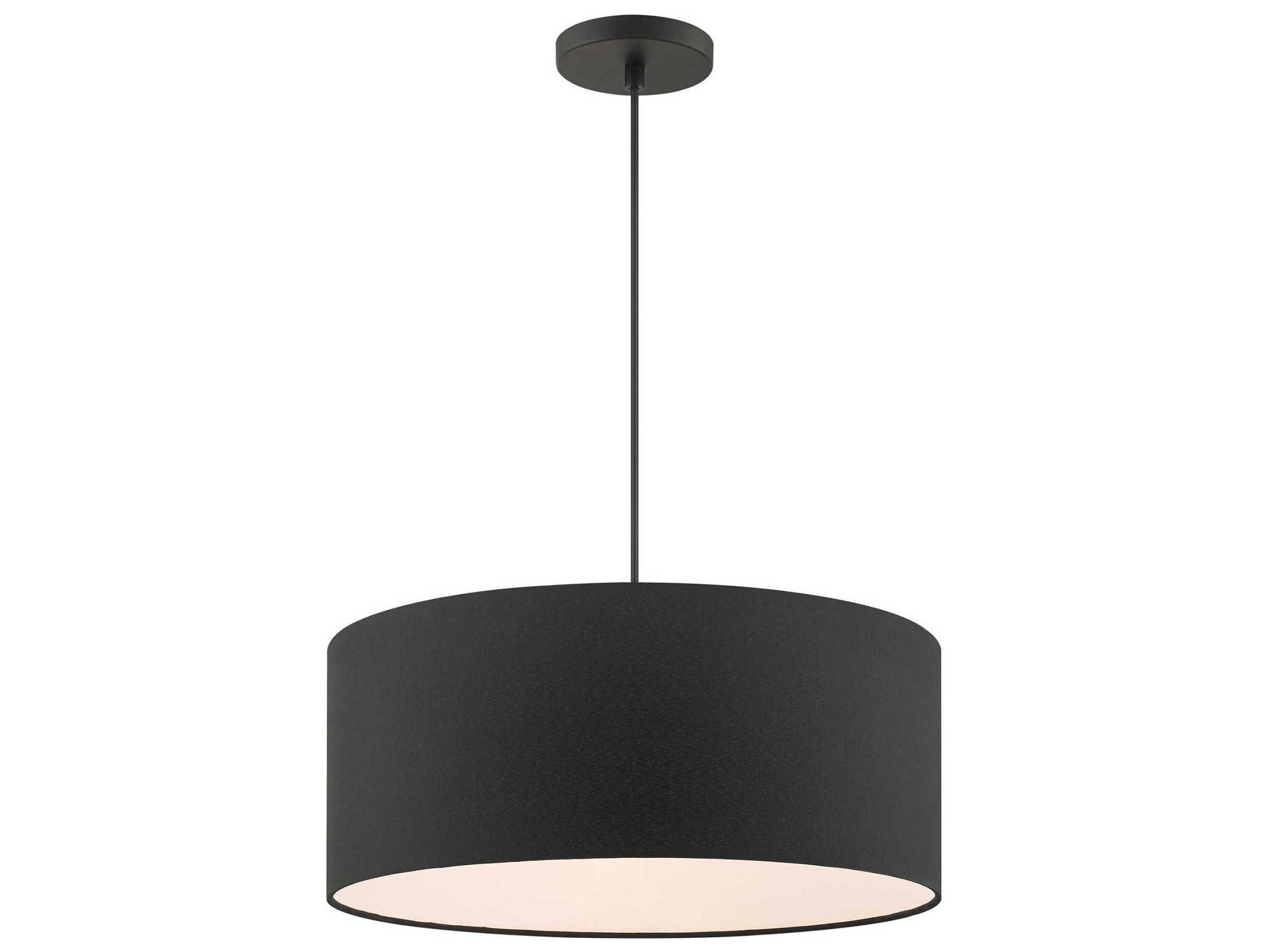 Livex Lighting Bainbridge 3-Light Black Drum Pendant