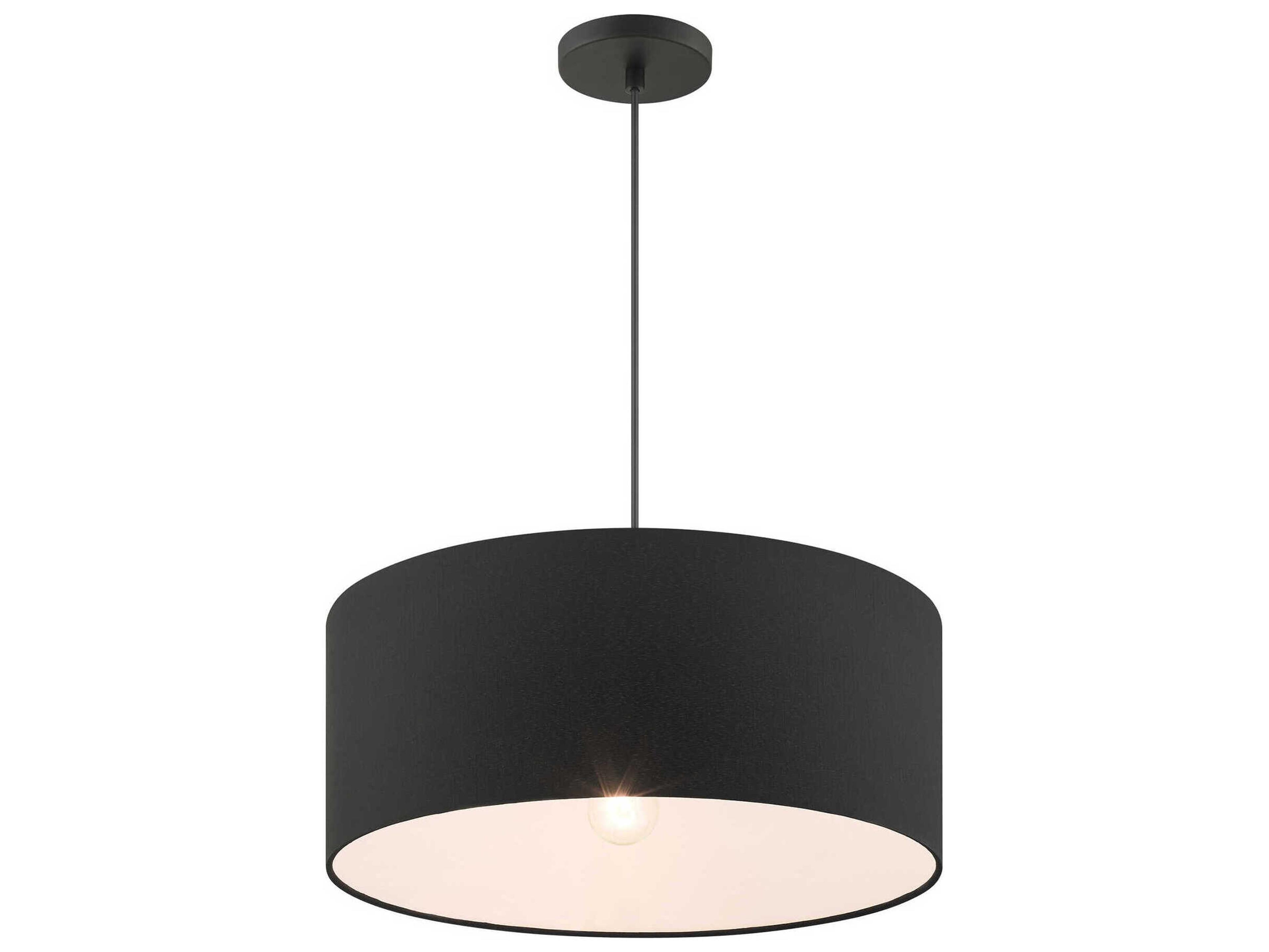 Livex Lighting Bainbridge 3-Light Black Drum Pendant