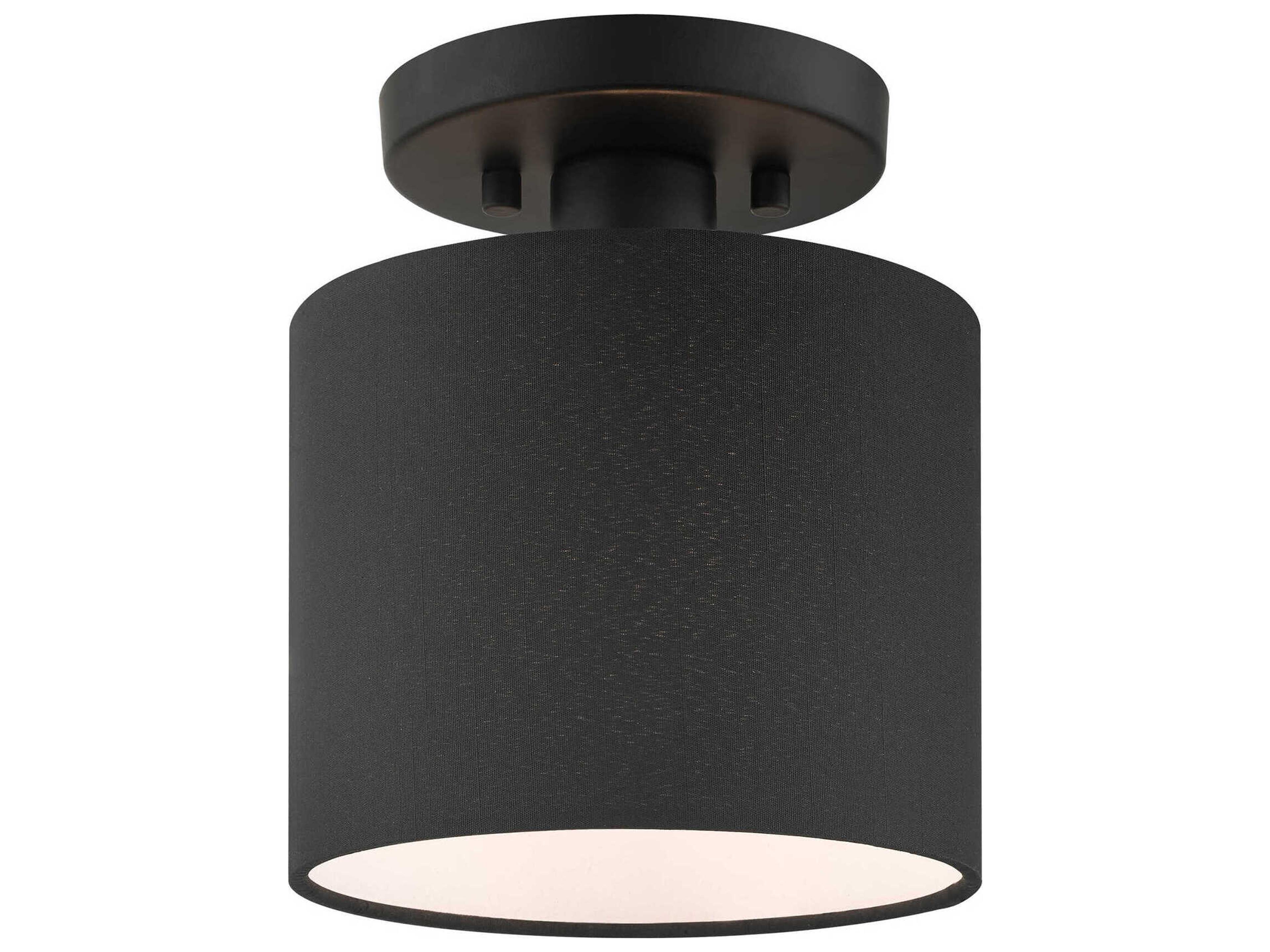 Bainbridge 1-Light Black Drum Semi Flush Mount