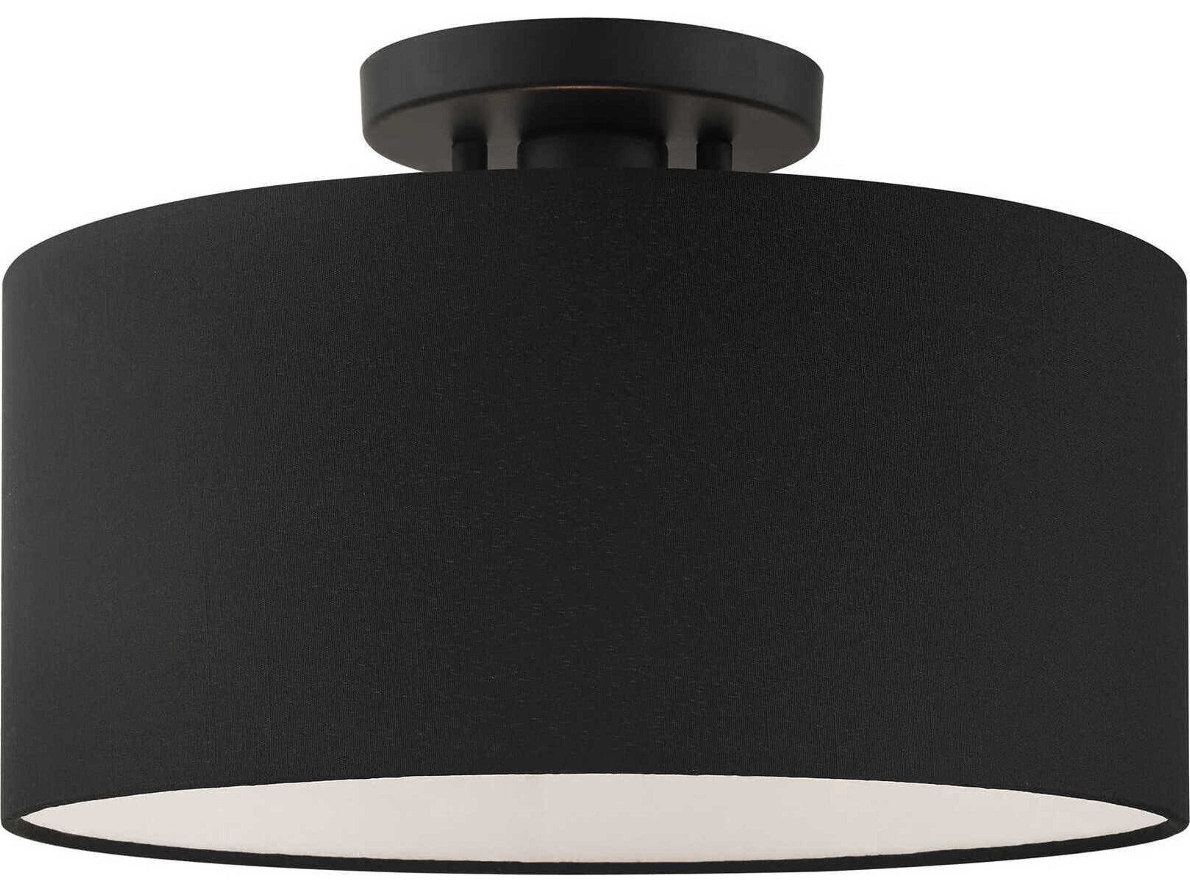 Bainbridge 1-Light Black Drum Semi Flush Mount