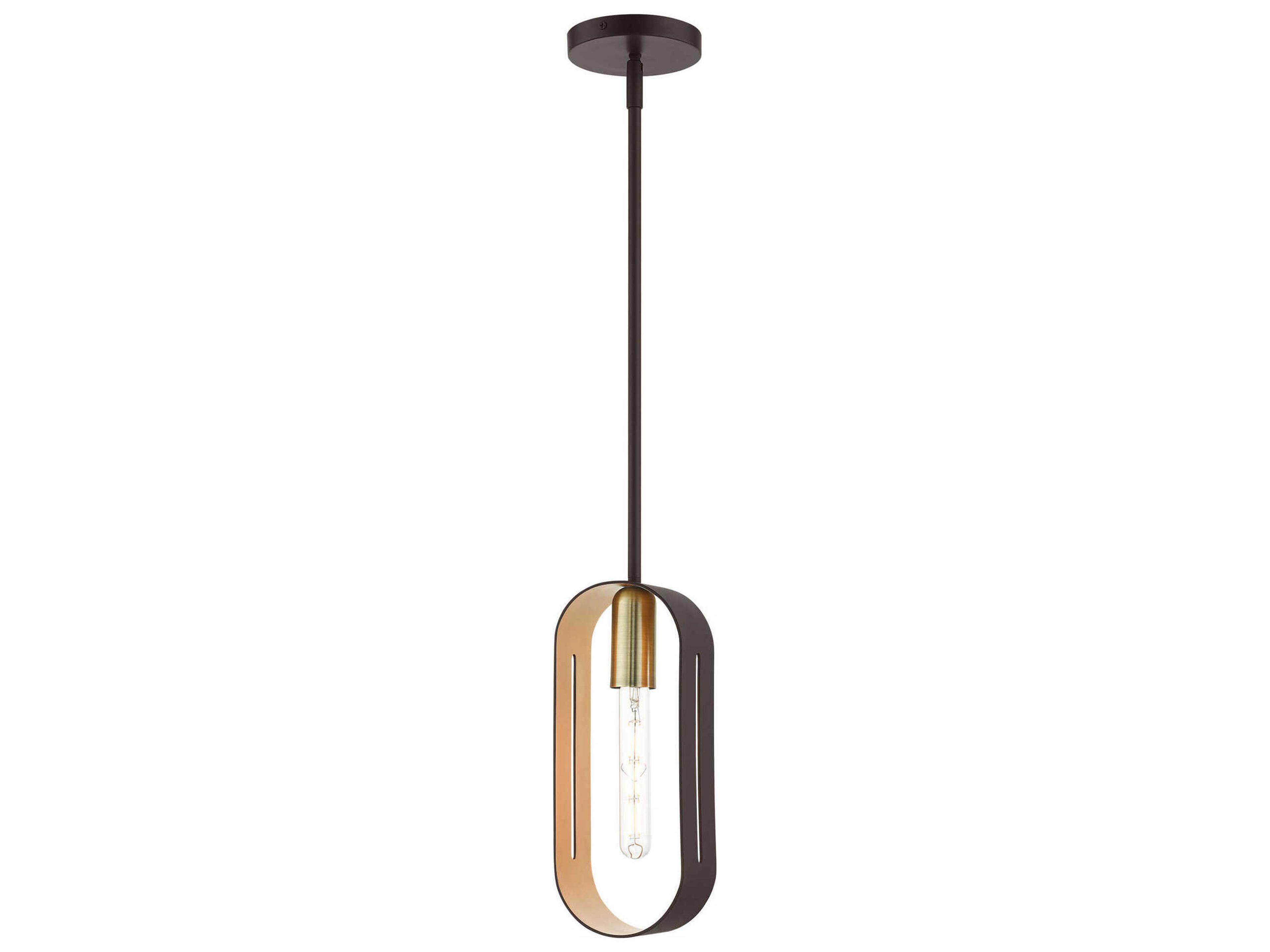 Ravena 1-Light Bronze Antique Brass Gold Mini Pendant