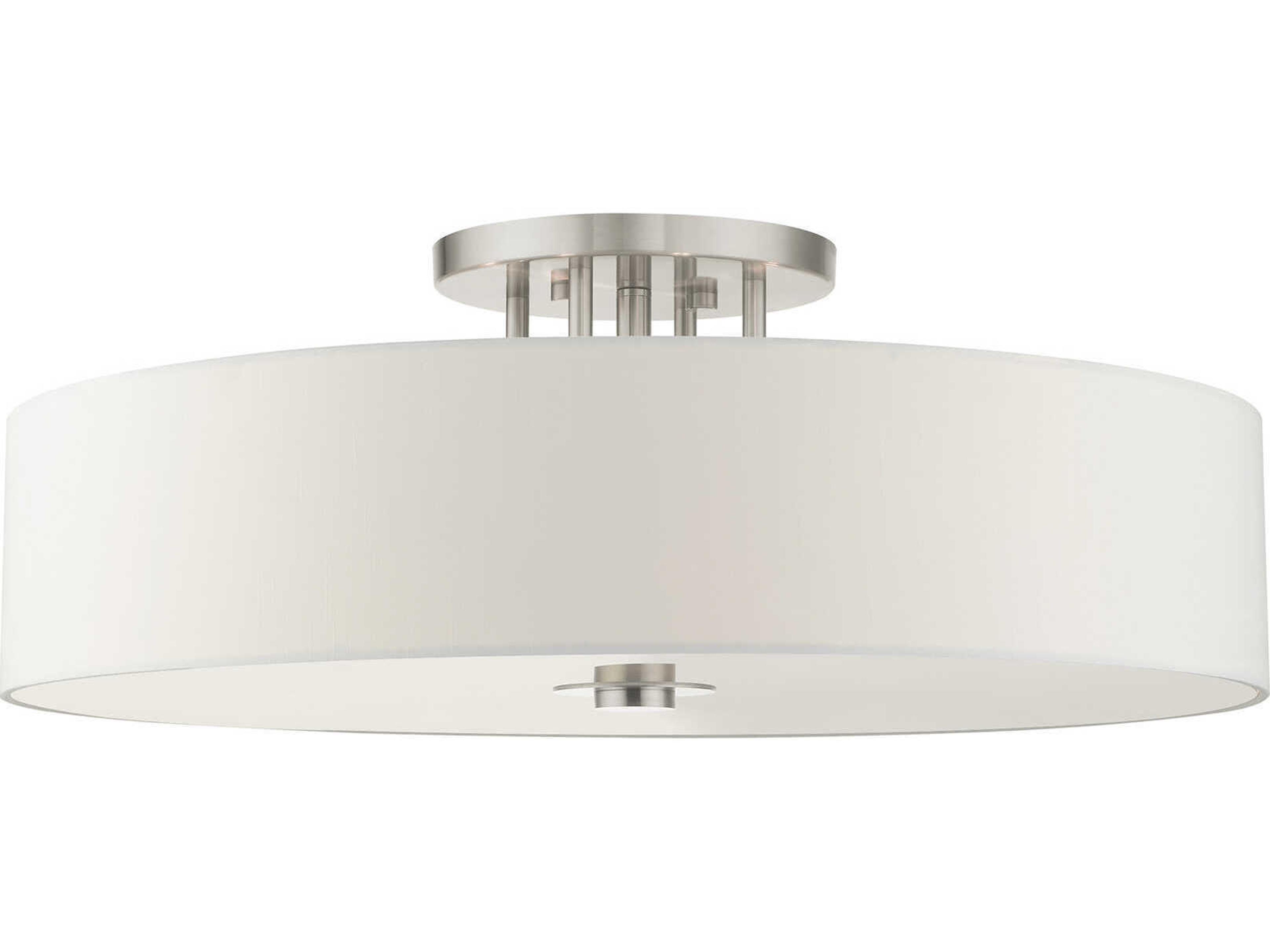 Meridian 6-Light Brushed Nickel Drum Semi Flush Mount