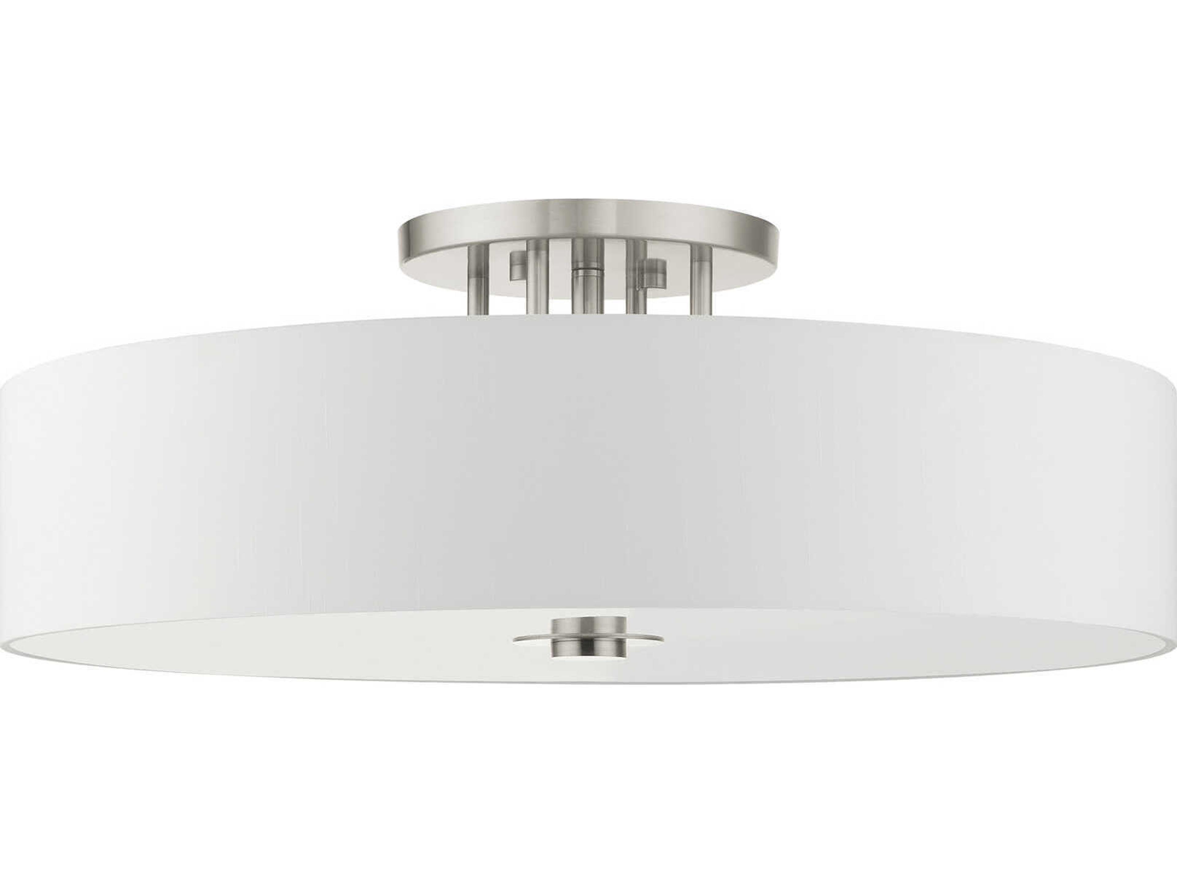Livex Lighting Meridian 6-Light Brushed Nickel Drum Semi Flush Mount