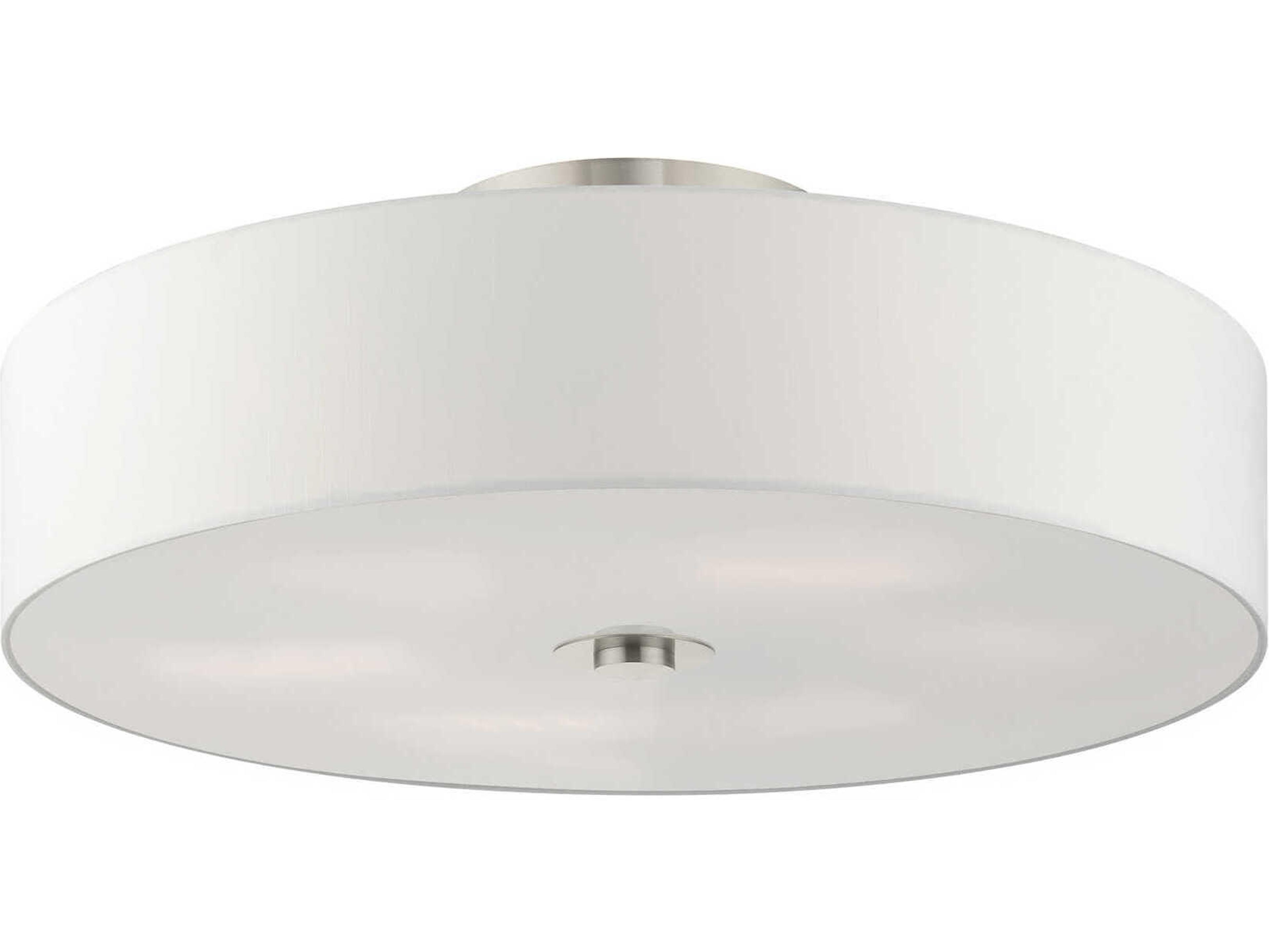 Livex Lighting Meridian 6-Light Brushed Nickel Drum Semi Flush Mount