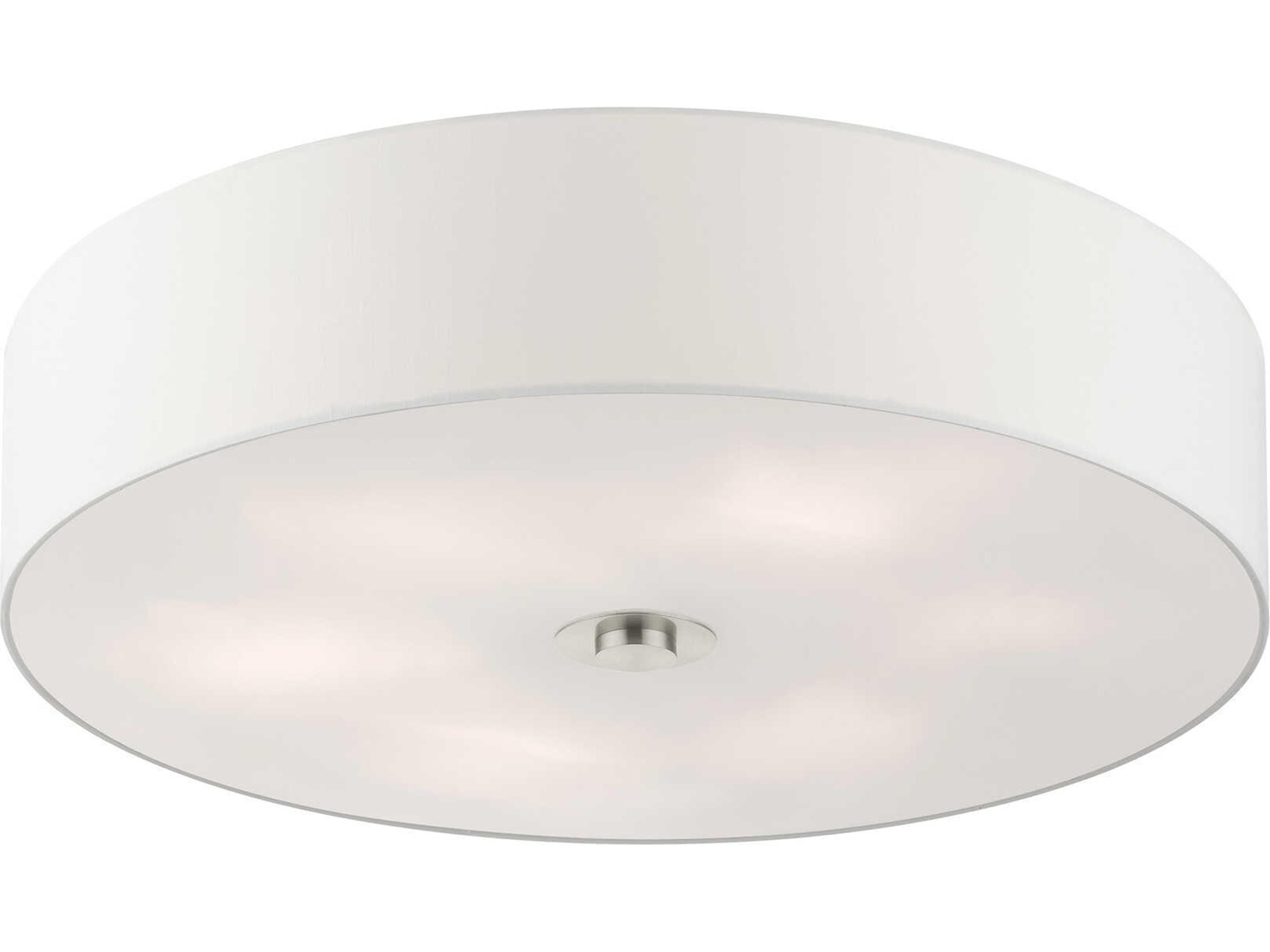 Livex Lighting Meridian 6-Light Brushed Nickel Drum Semi Flush Mount