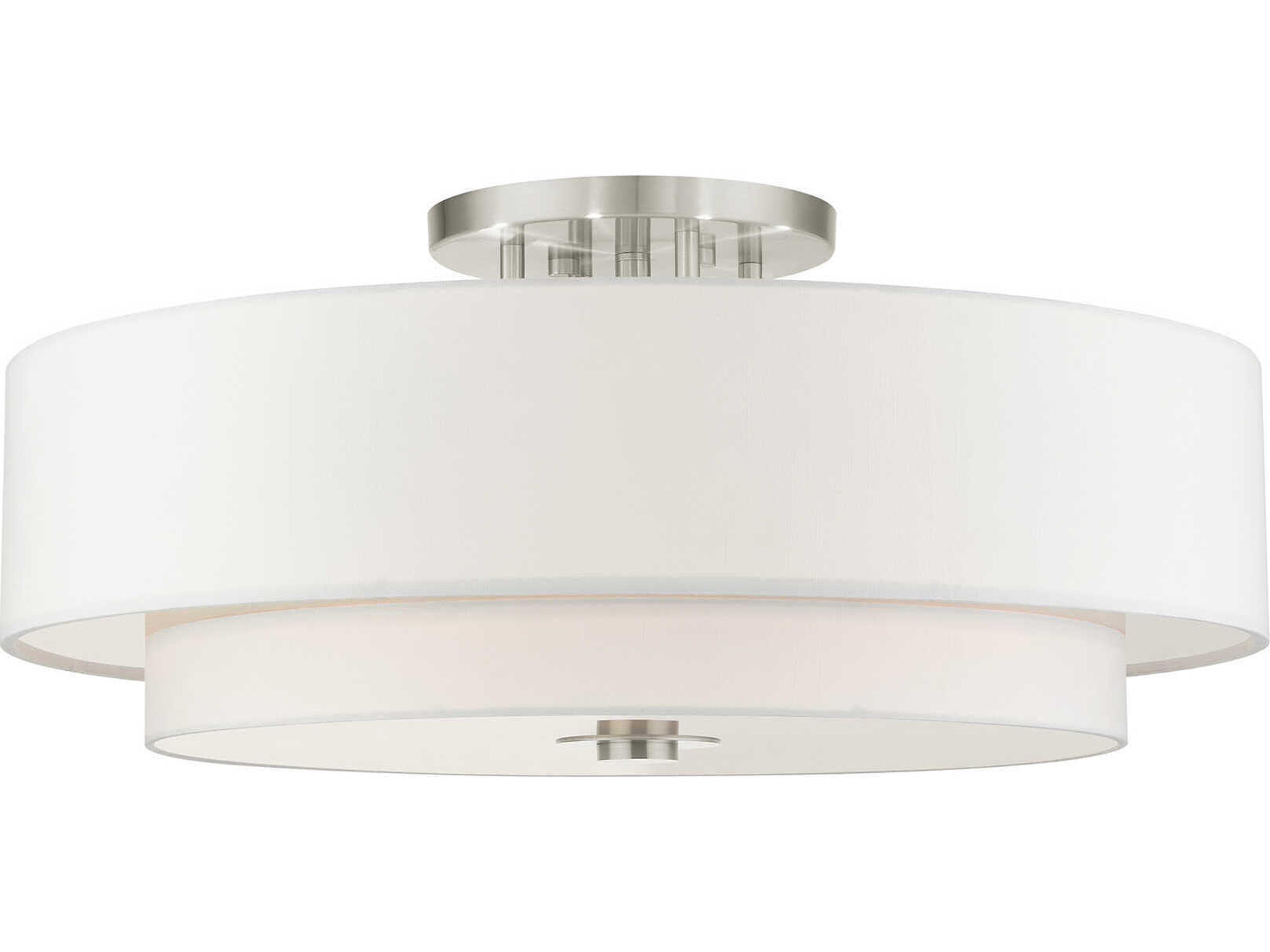 Meridian 6-Light Brushed Nickel Drum Semi Flush Mount