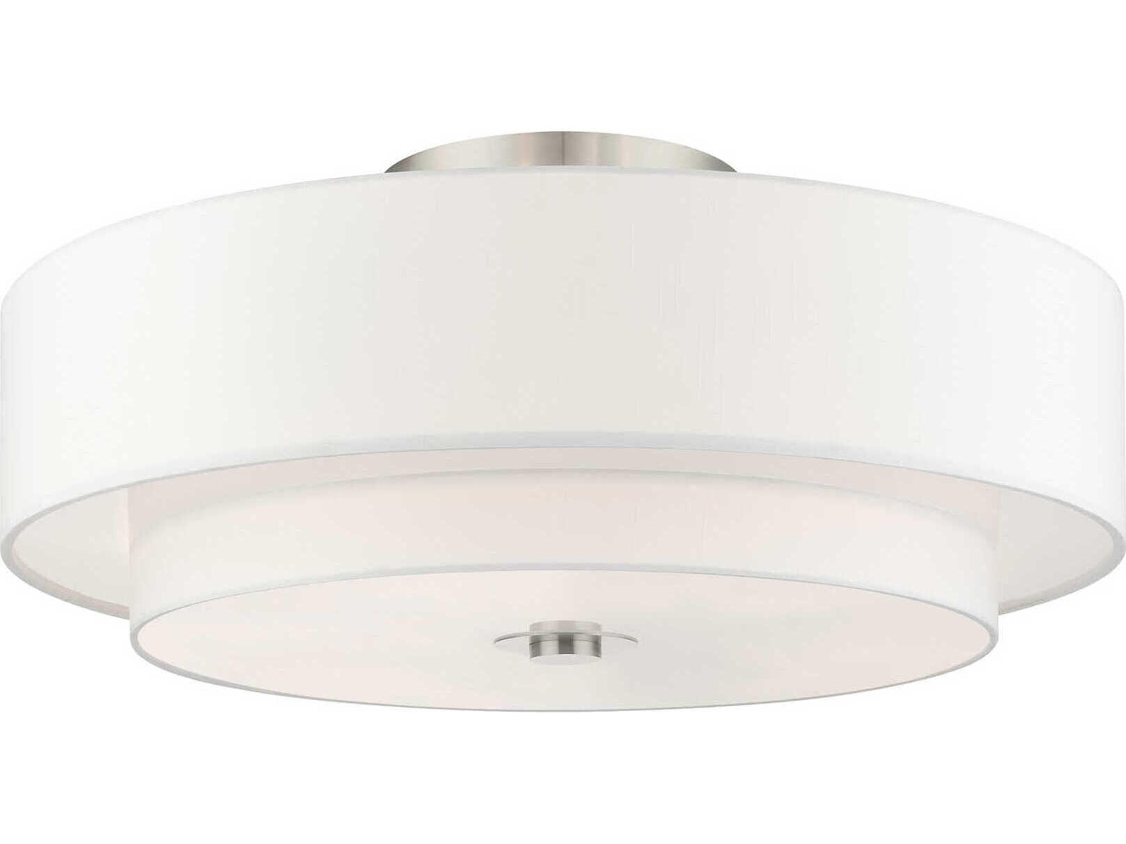 Livex Lighting Meridian 6-Light Brushed Nickel Drum Semi Flush Mount