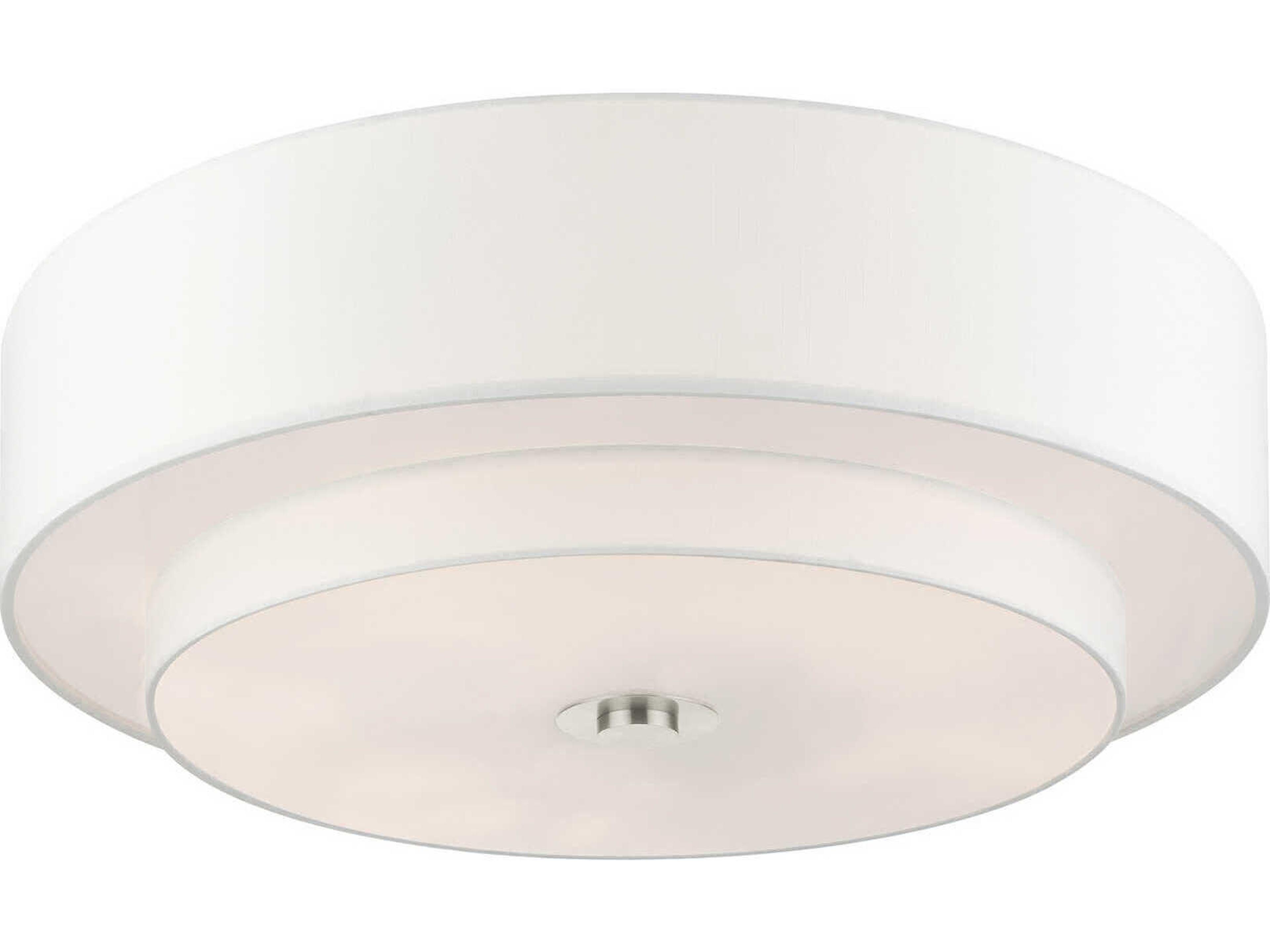 Livex Lighting Meridian 6-Light Brushed Nickel Drum Semi Flush Mount