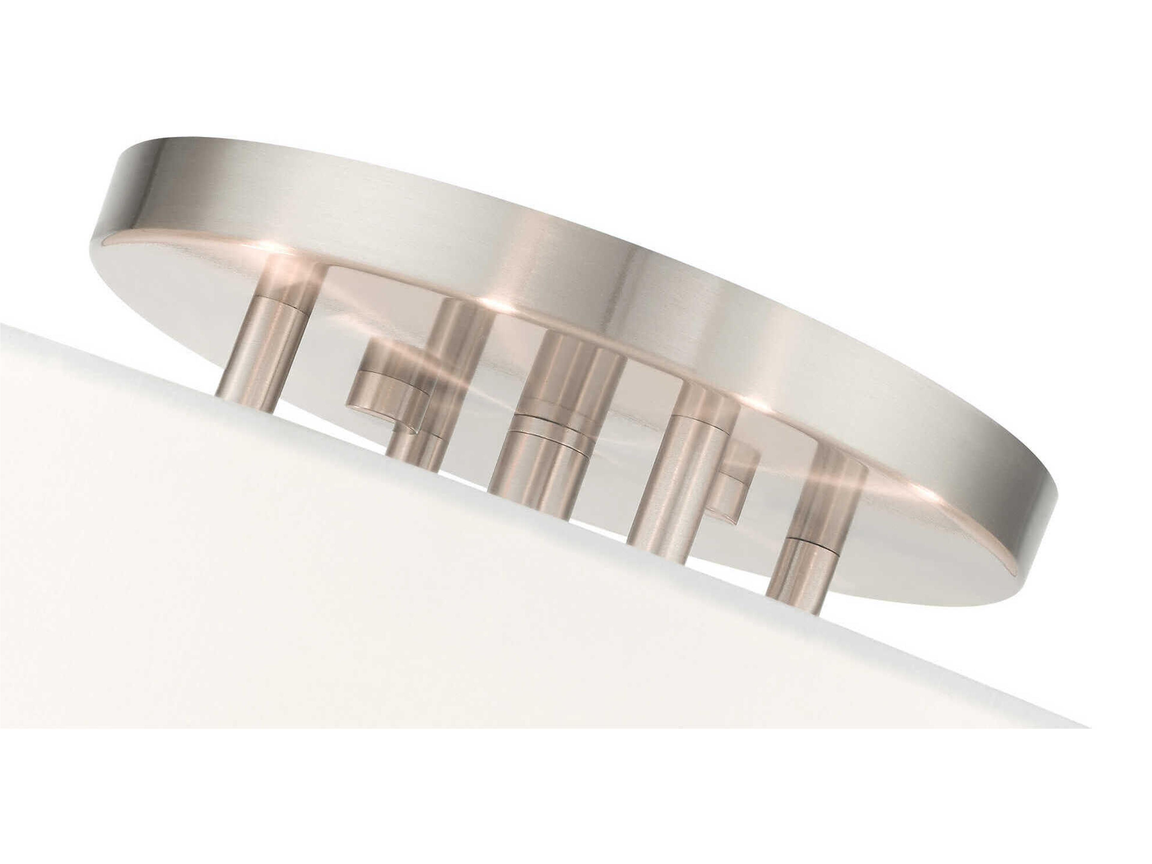 Livex Lighting Meridian 6-Light Brushed Nickel Drum Semi Flush Mount