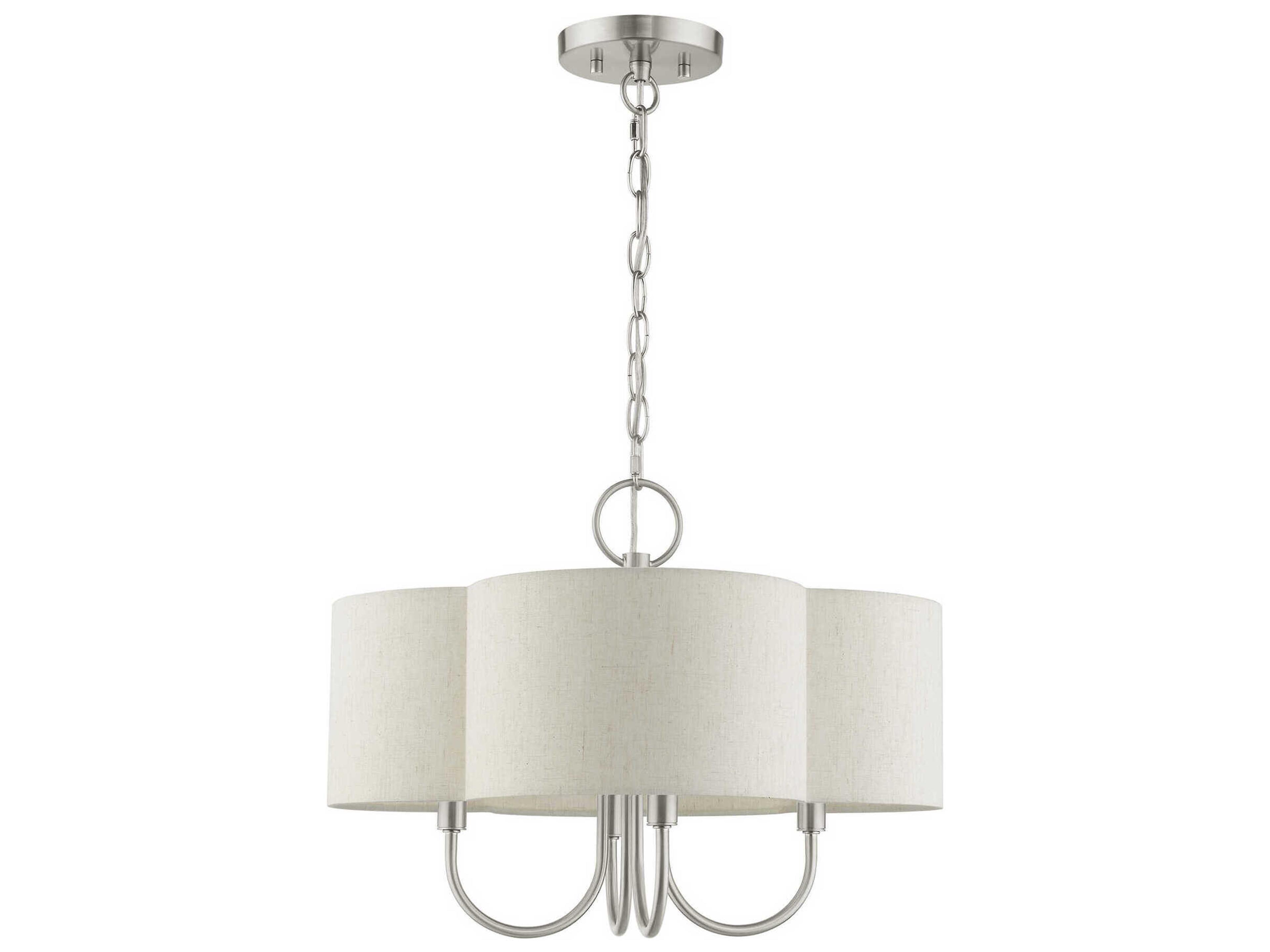 Livex Lighting Solstice 4-Light Brushed Nickel Candelabra Chandelier