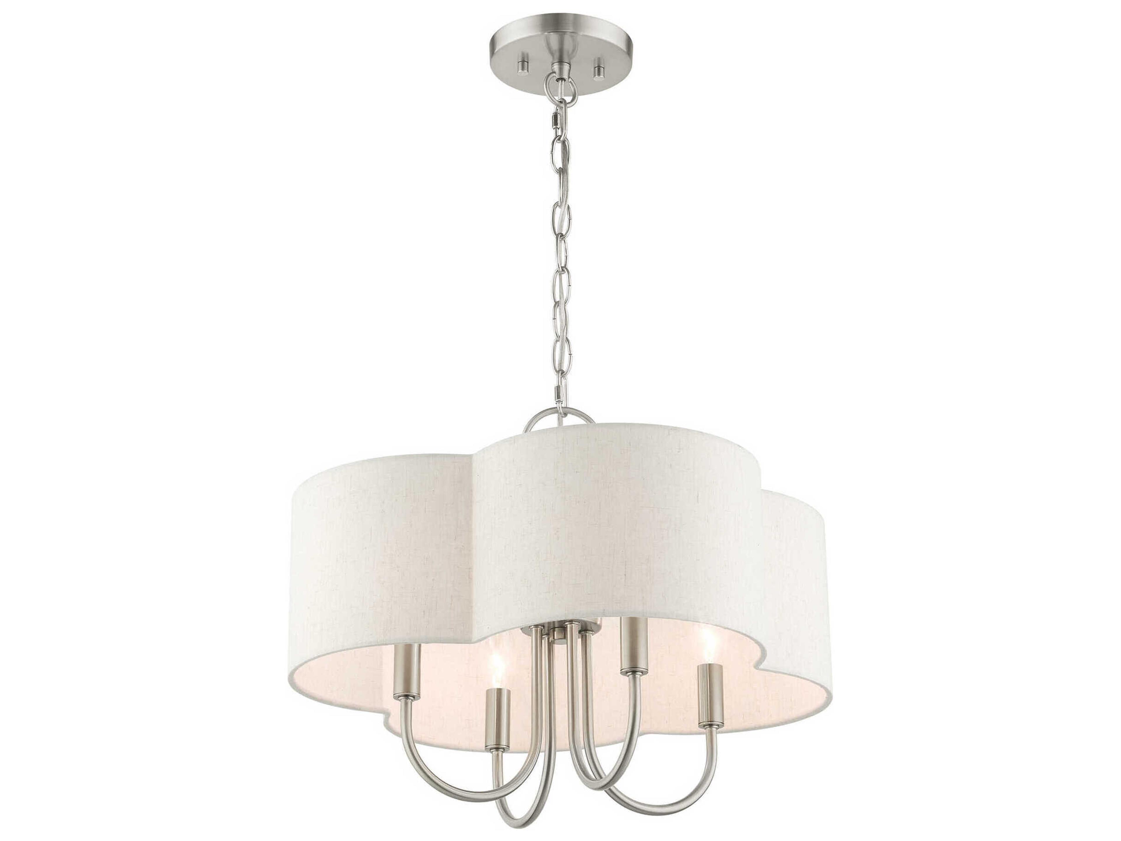 Livex Lighting Solstice 4-Light Brushed Nickel Candelabra Chandelier