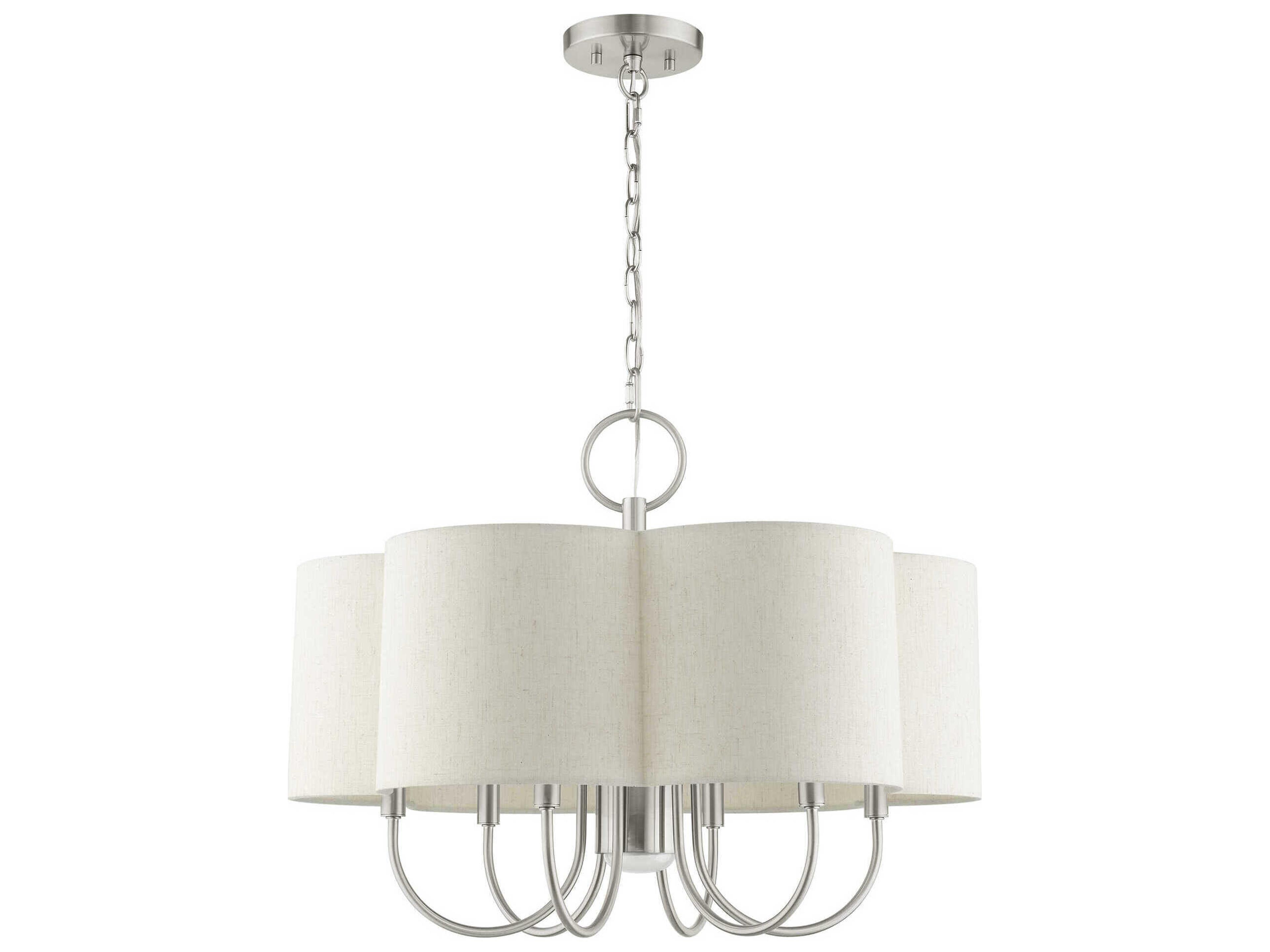 Livex Lighting Solstice 7-Light Brushed Nickel Candelabra Chandelier