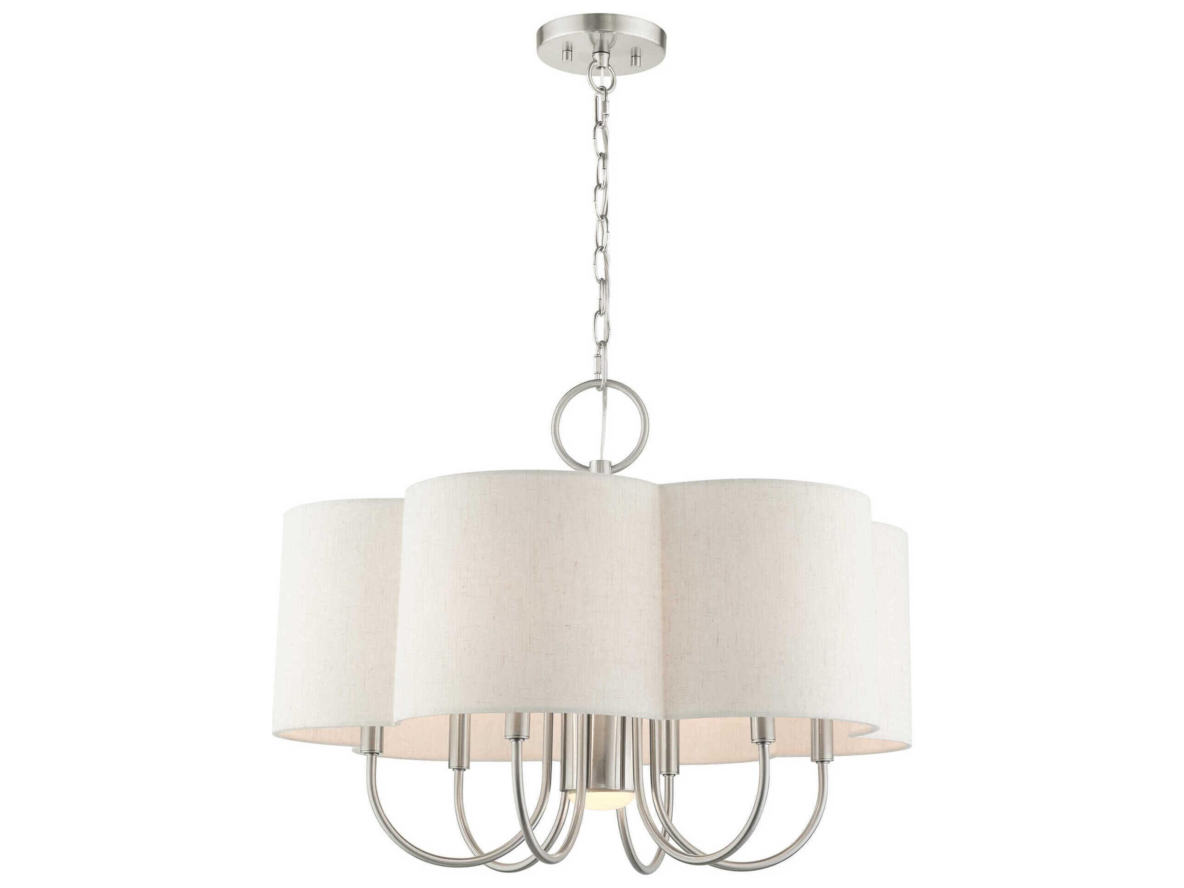 Livex Lighting Solstice 7-Light Brushed Nickel Candelabra Chandelier