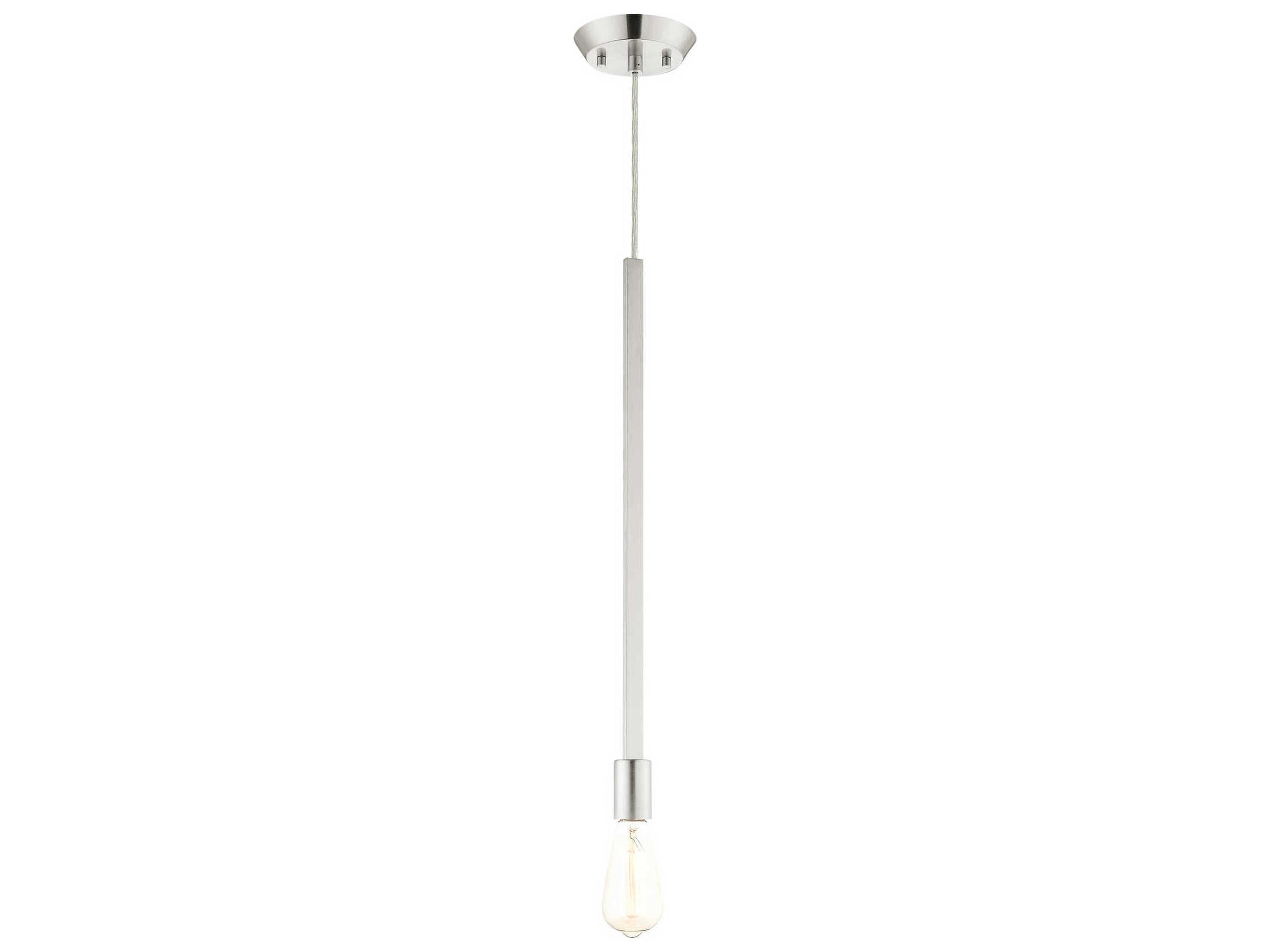 Prague 1-Light Brushed Nickel Mini Pendant