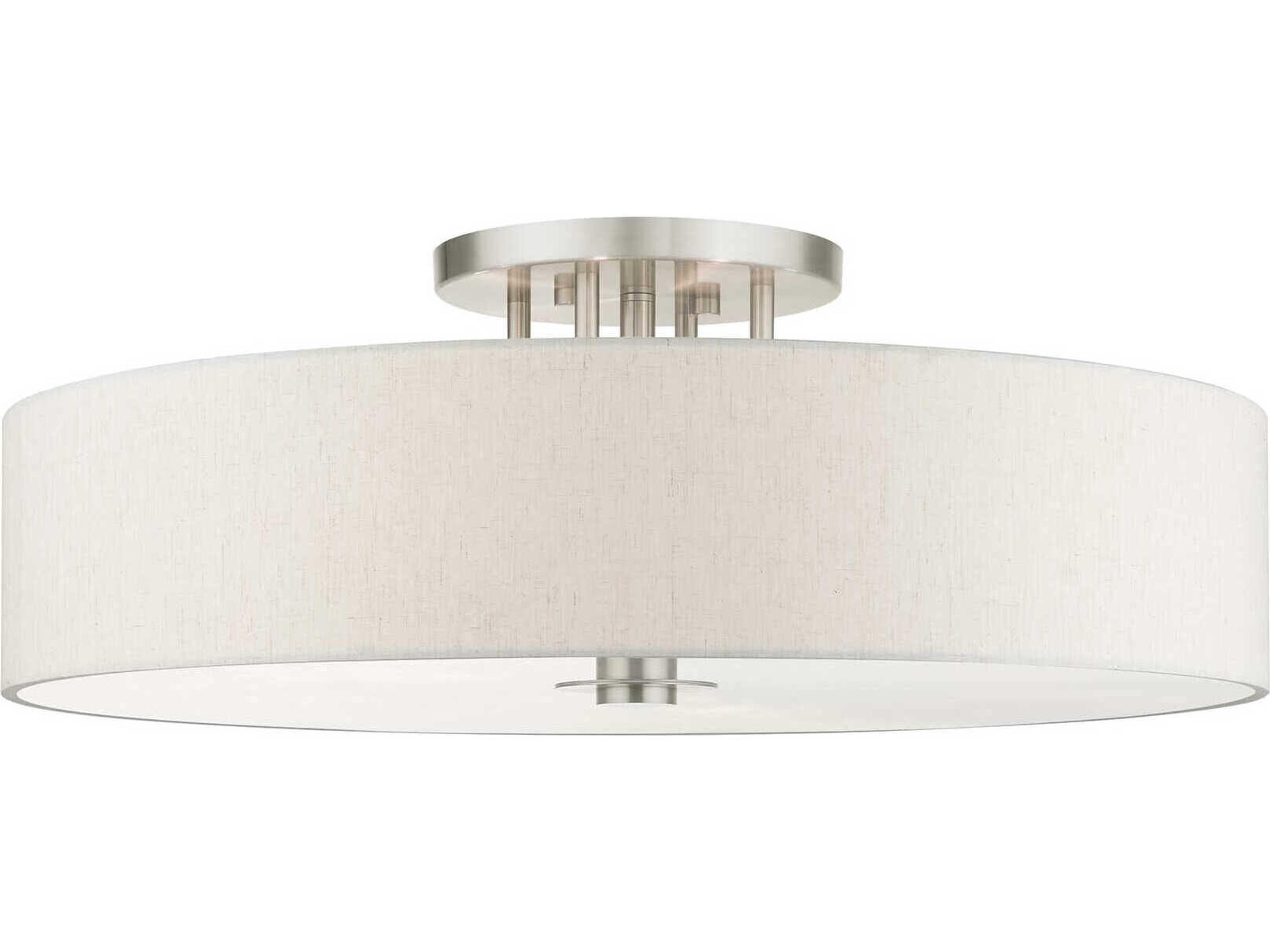 Meridian 6-Light Brushed Nickel Drum Semi Flush Mount