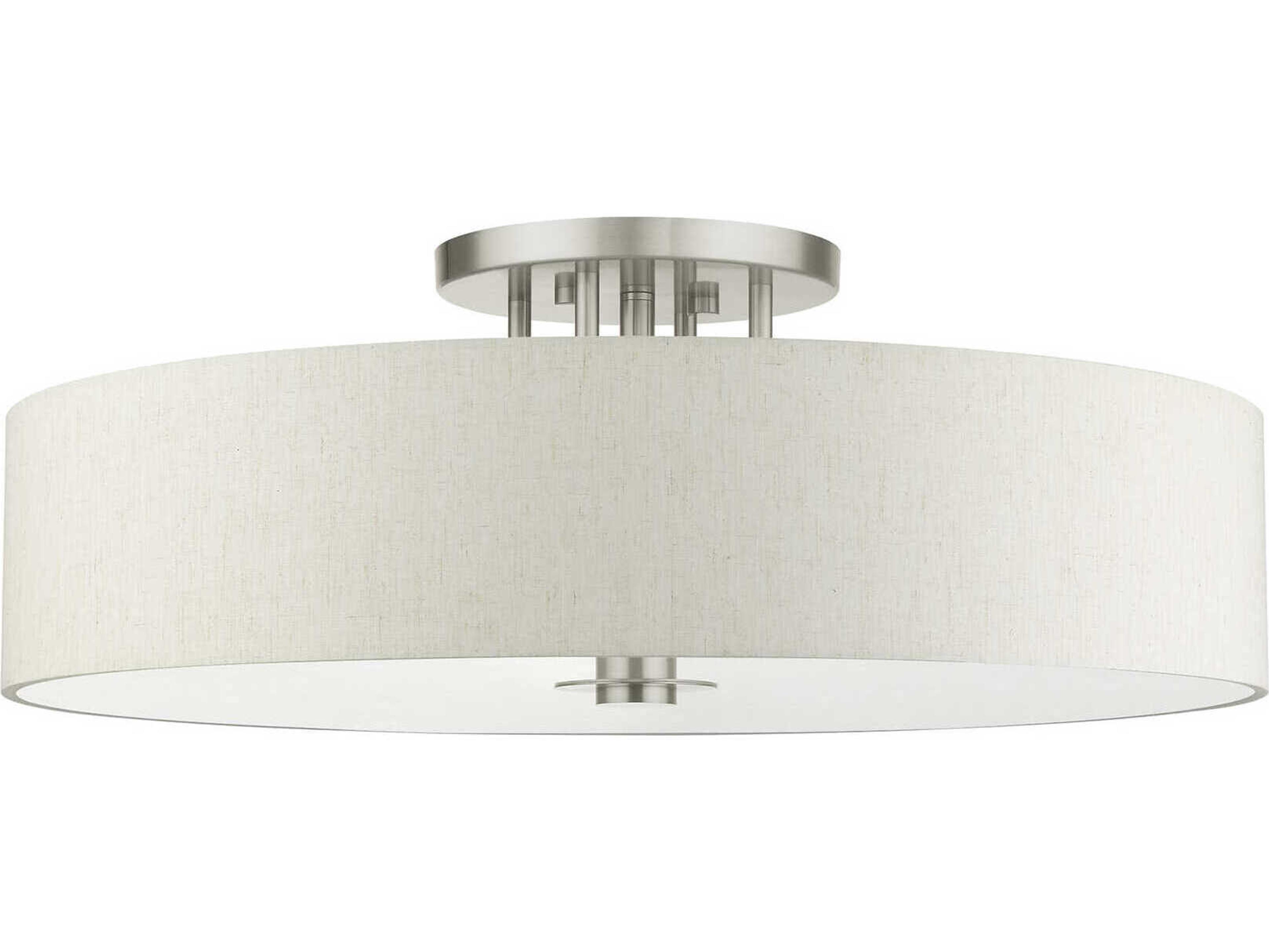Livex Lighting Meridian 6-Light Brushed Nickel Drum Semi Flush Mount
