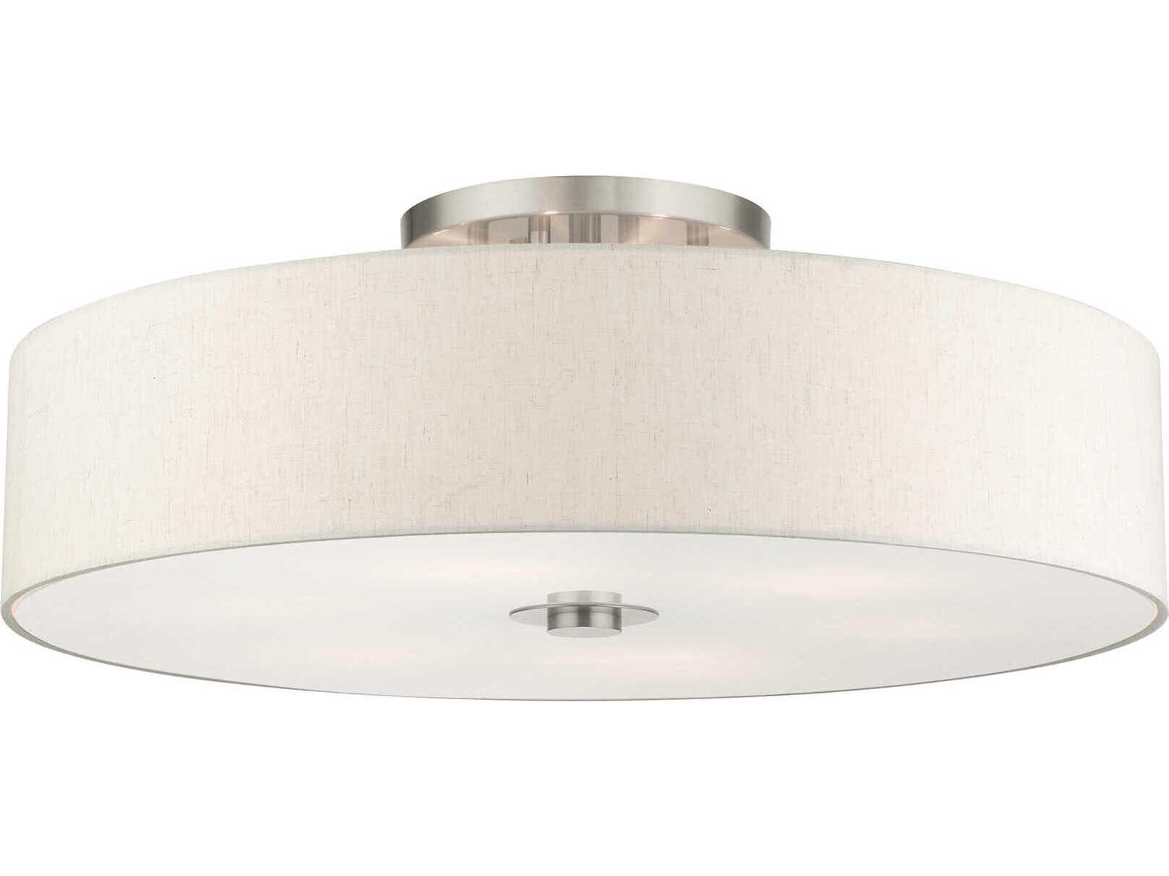 Livex Lighting Meridian 6-Light Brushed Nickel Drum Semi Flush Mount