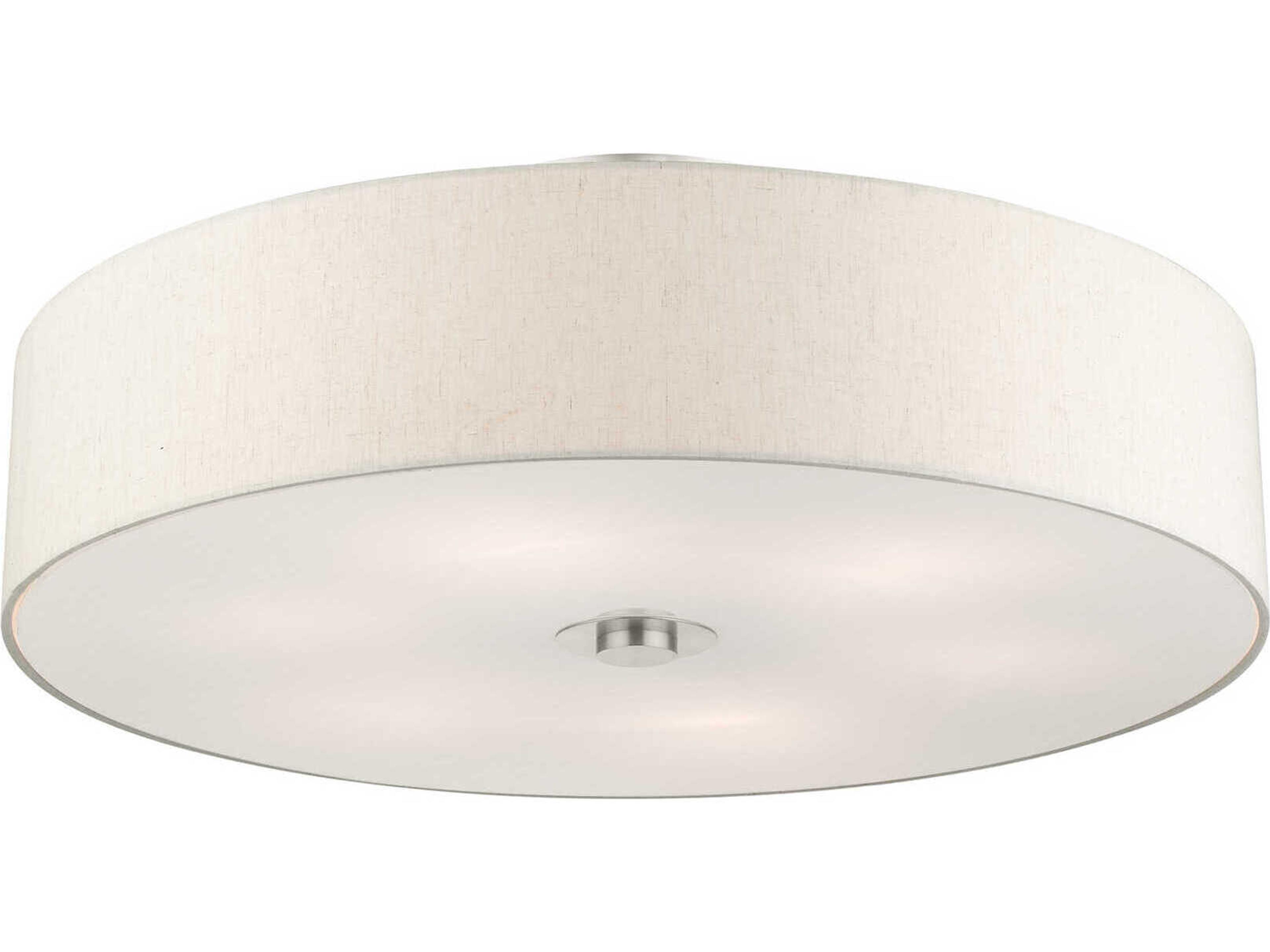Livex Lighting Meridian 6-Light Brushed Nickel Drum Semi Flush Mount