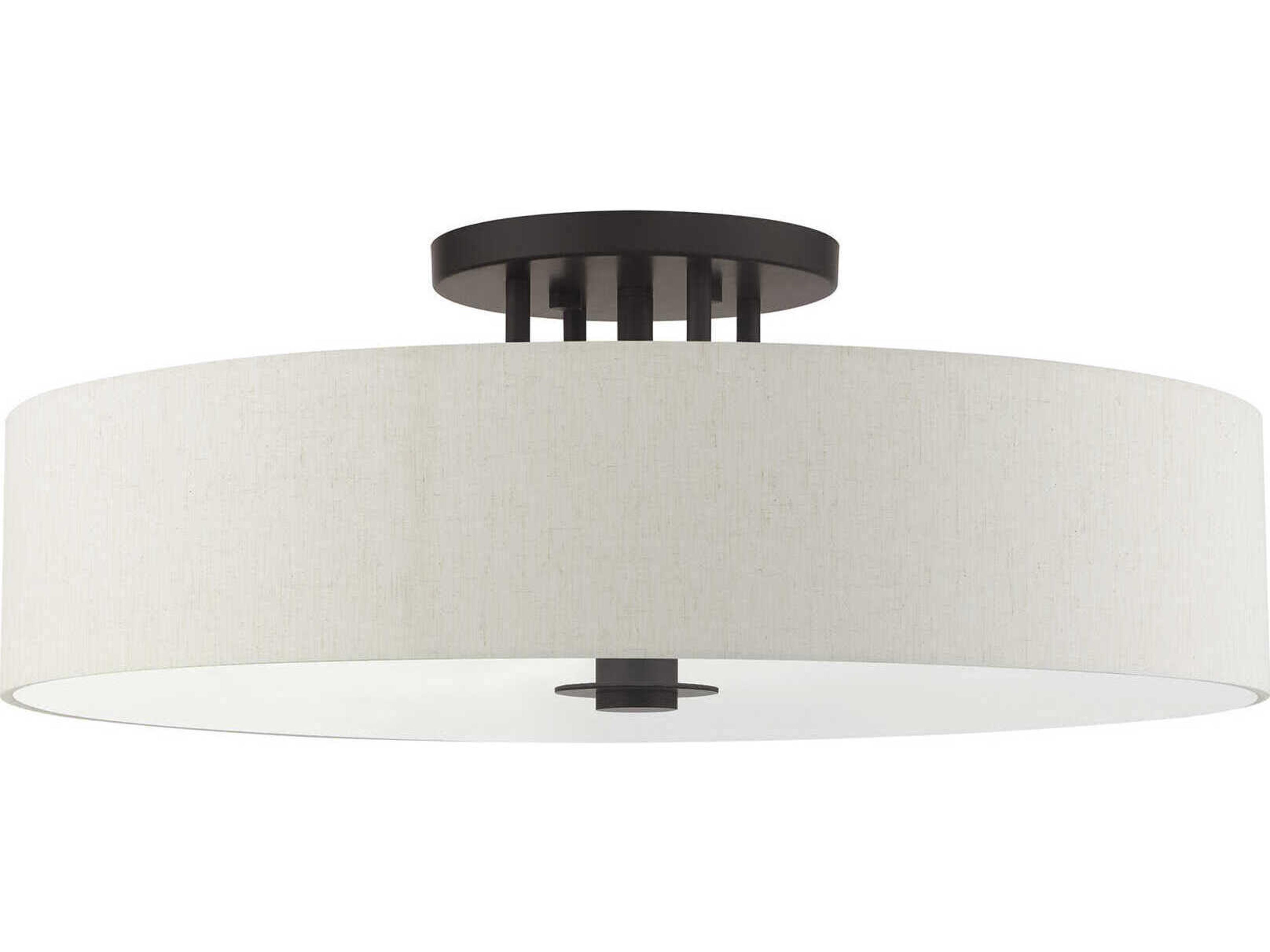 Livex Lighting Meridian 6-Light English Bronze Drum Semi Flush Mount