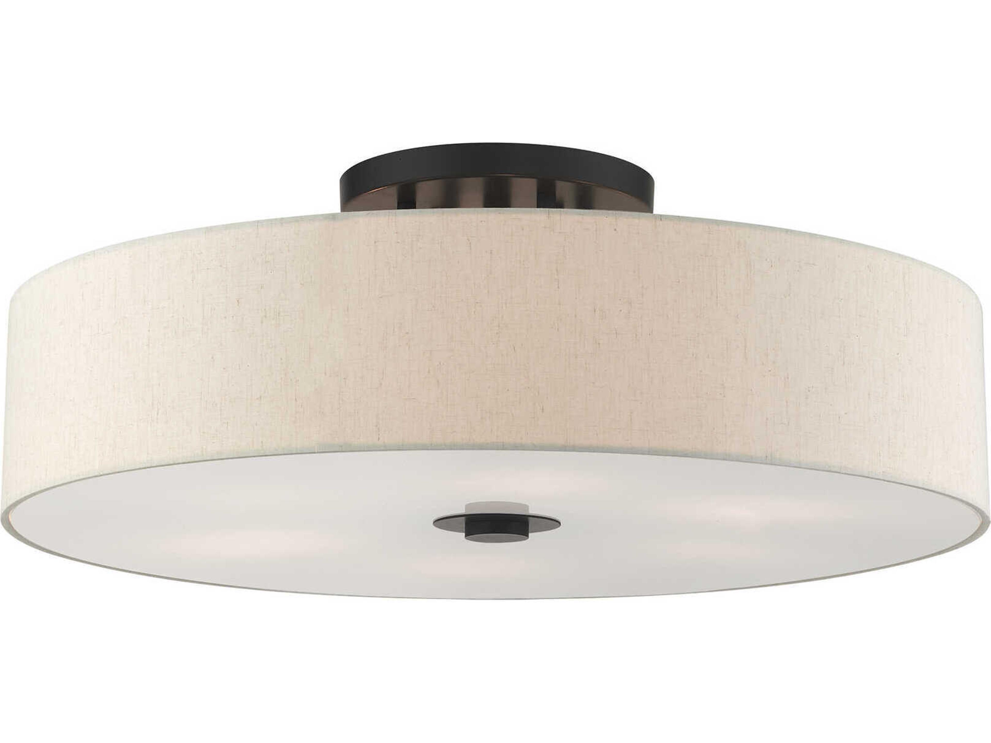 Livex Lighting Meridian 6-Light English Bronze Drum Semi Flush Mount