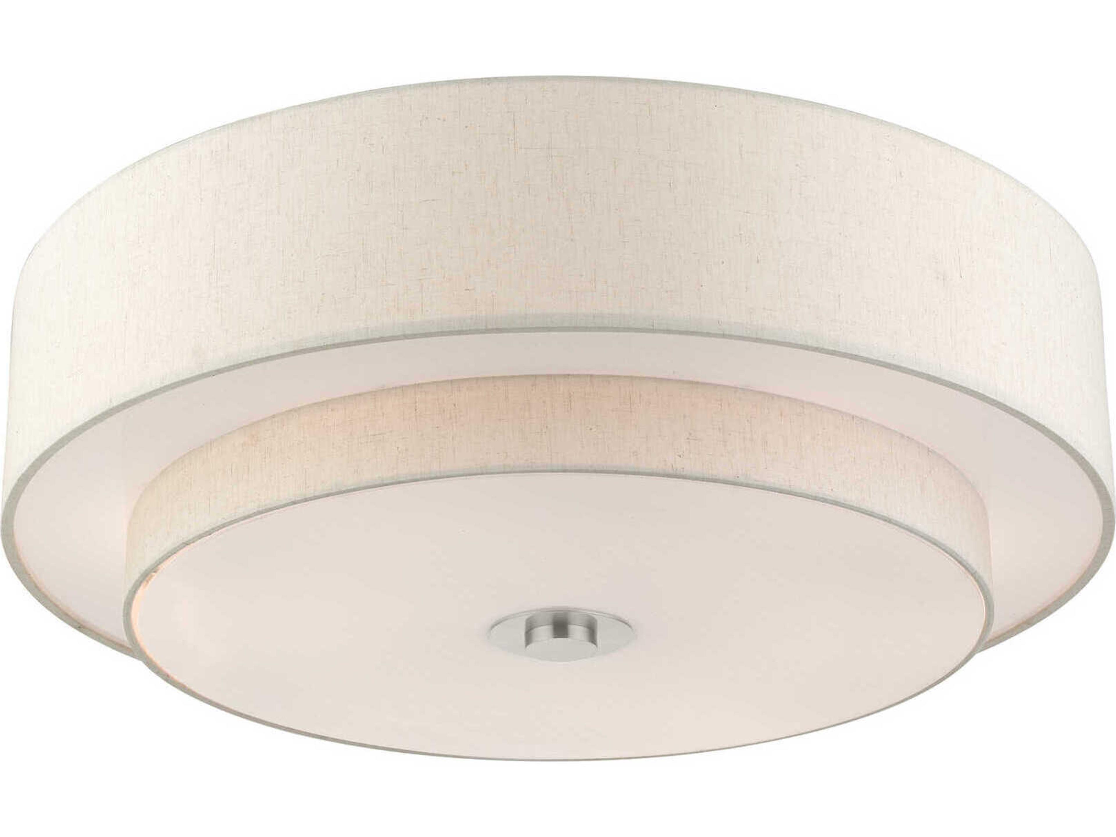 Livex Lighting Meridian 6-Light Brushed Nickel Drum Semi Flush Mount