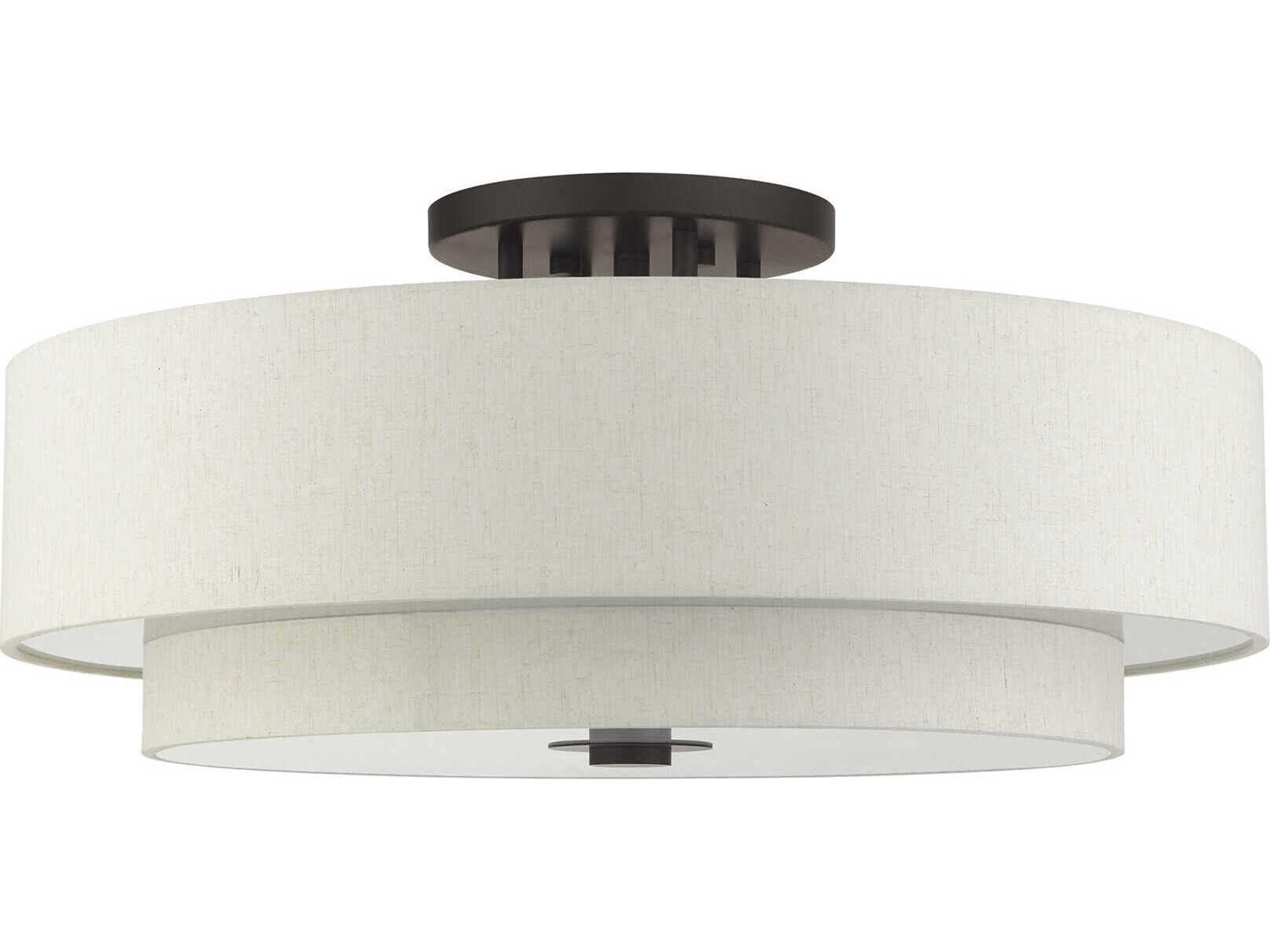 Livex Lighting Meridian 6-Light English Bronze Drum Semi Flush Mount