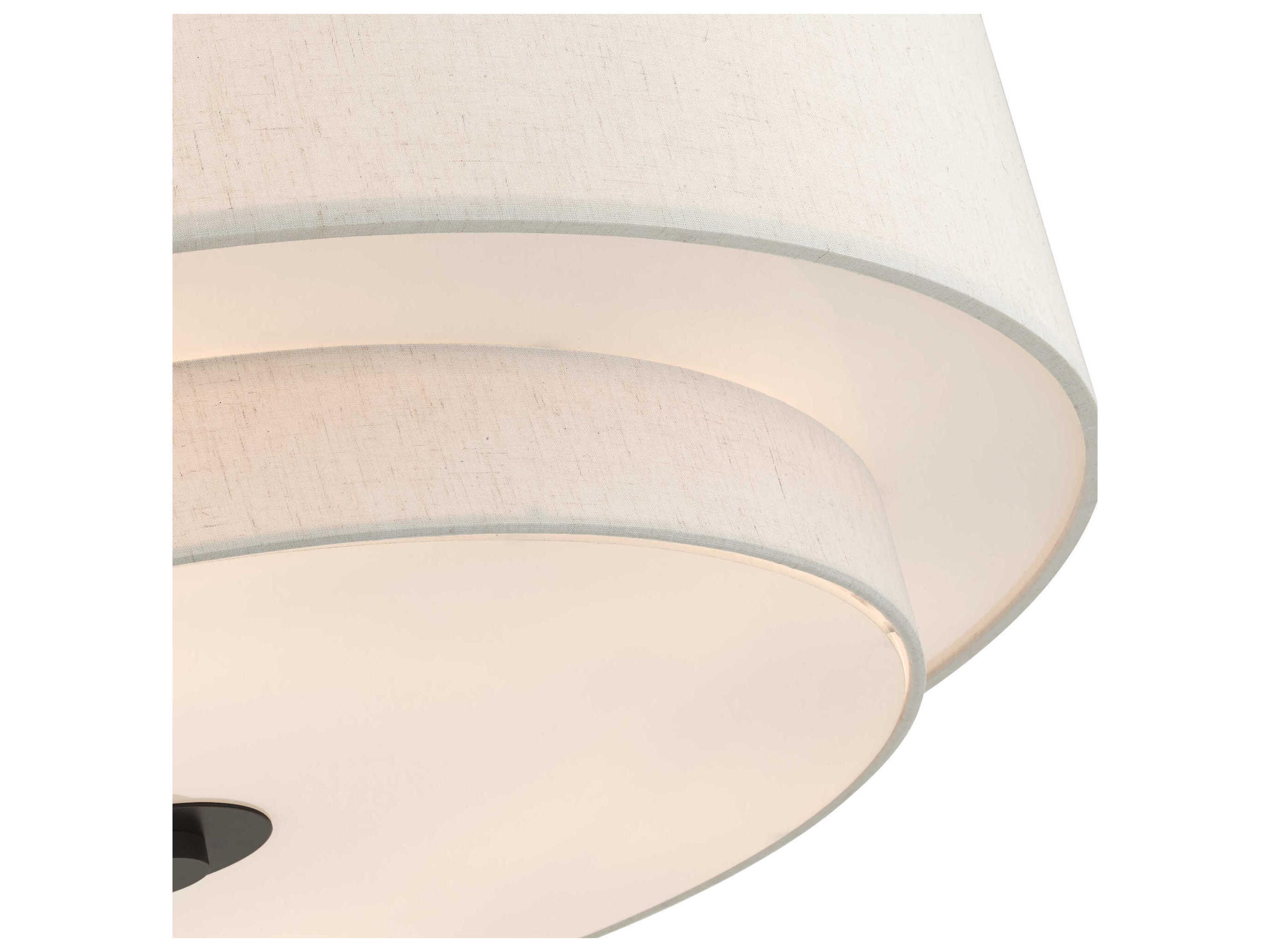 Livex Lighting Meridian 6-Light English Bronze Drum Semi Flush Mount