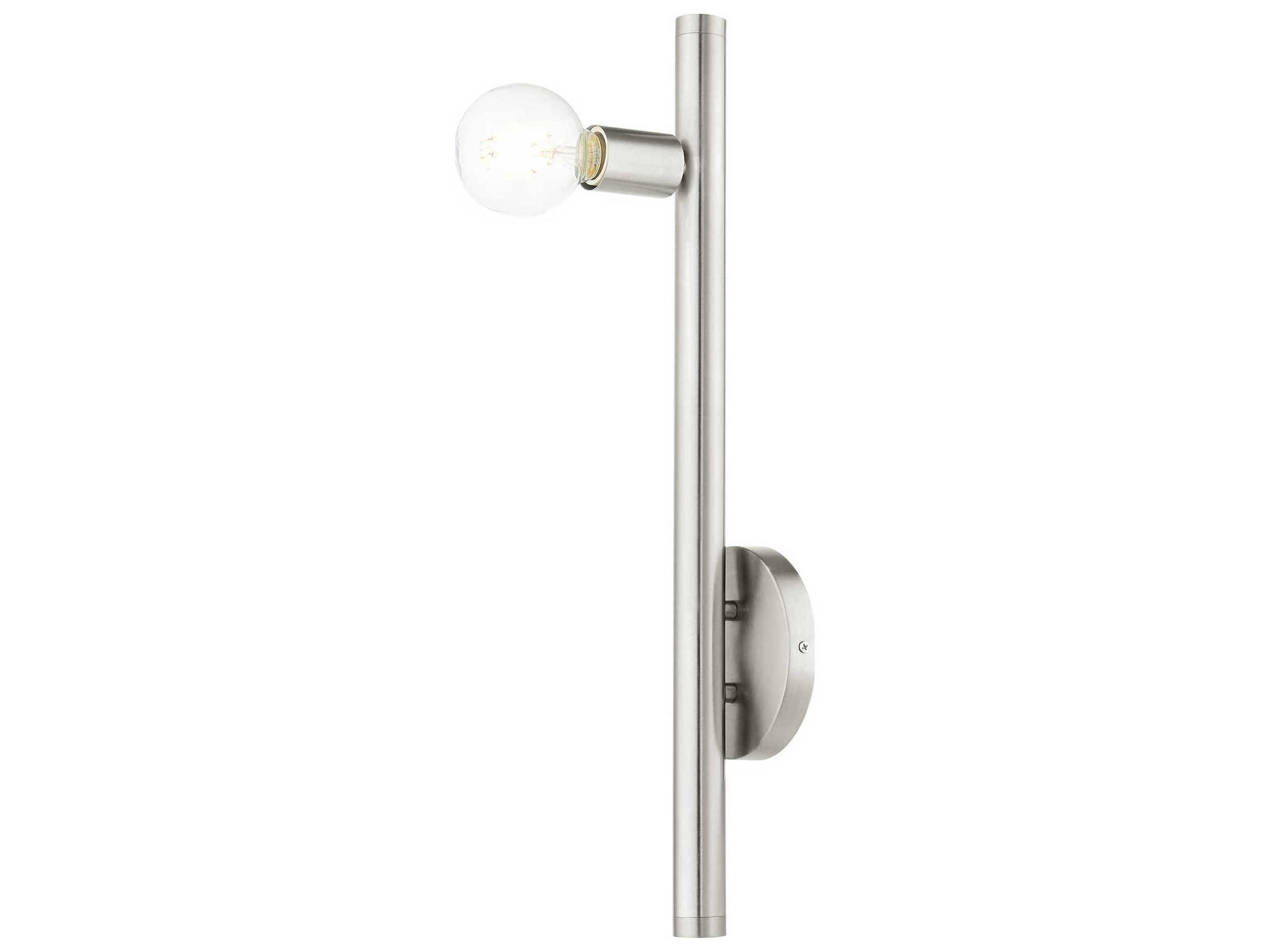 Livex Lighting Bannister 1-Light Brushed Nickel Brass Wall Sconce