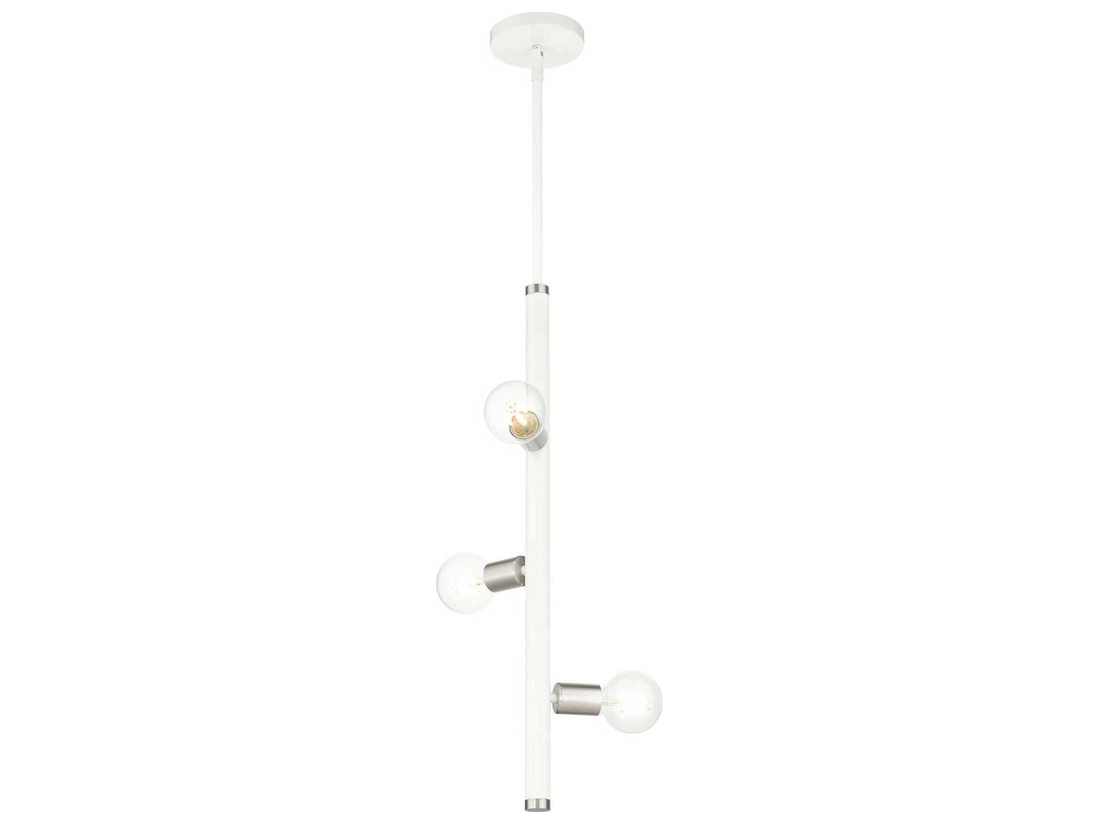 Livex Lighting Bannister 3-Light White Linear Mini Pendant