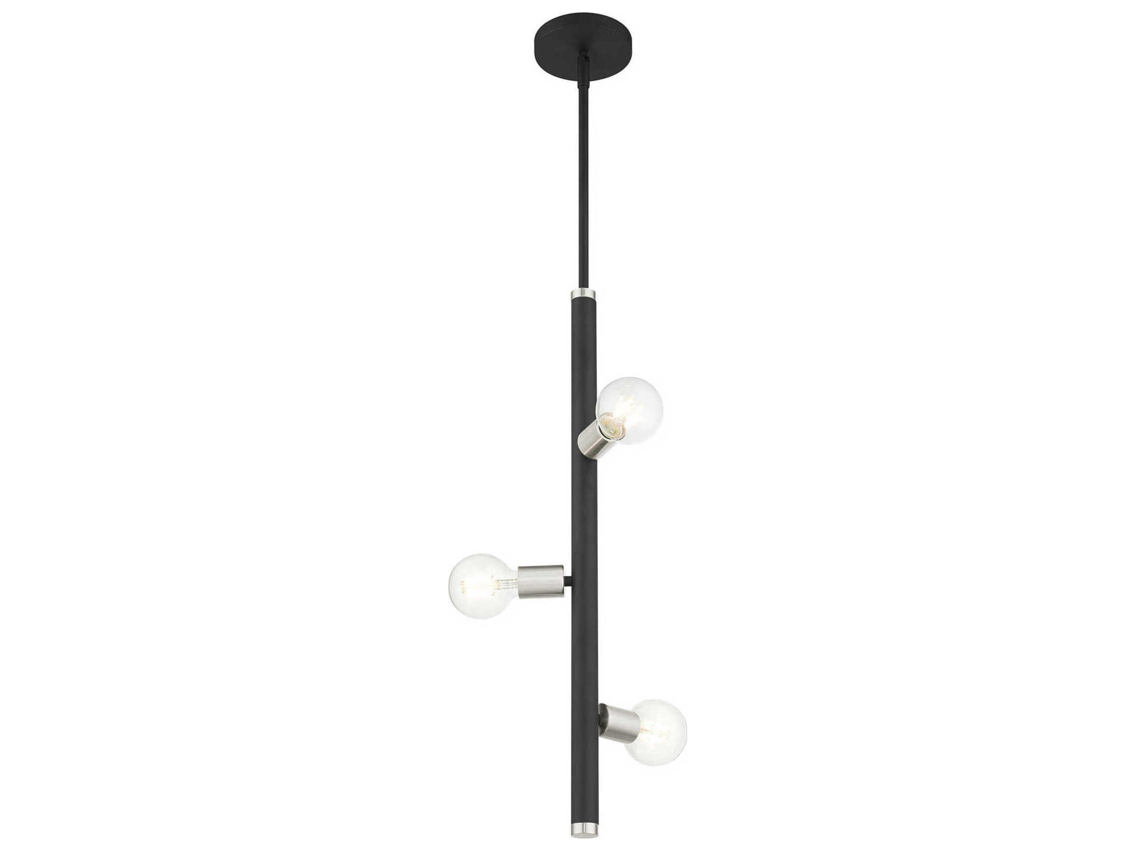 Livex Lighting Bannister 3-Light Black Linear Mini Pendant