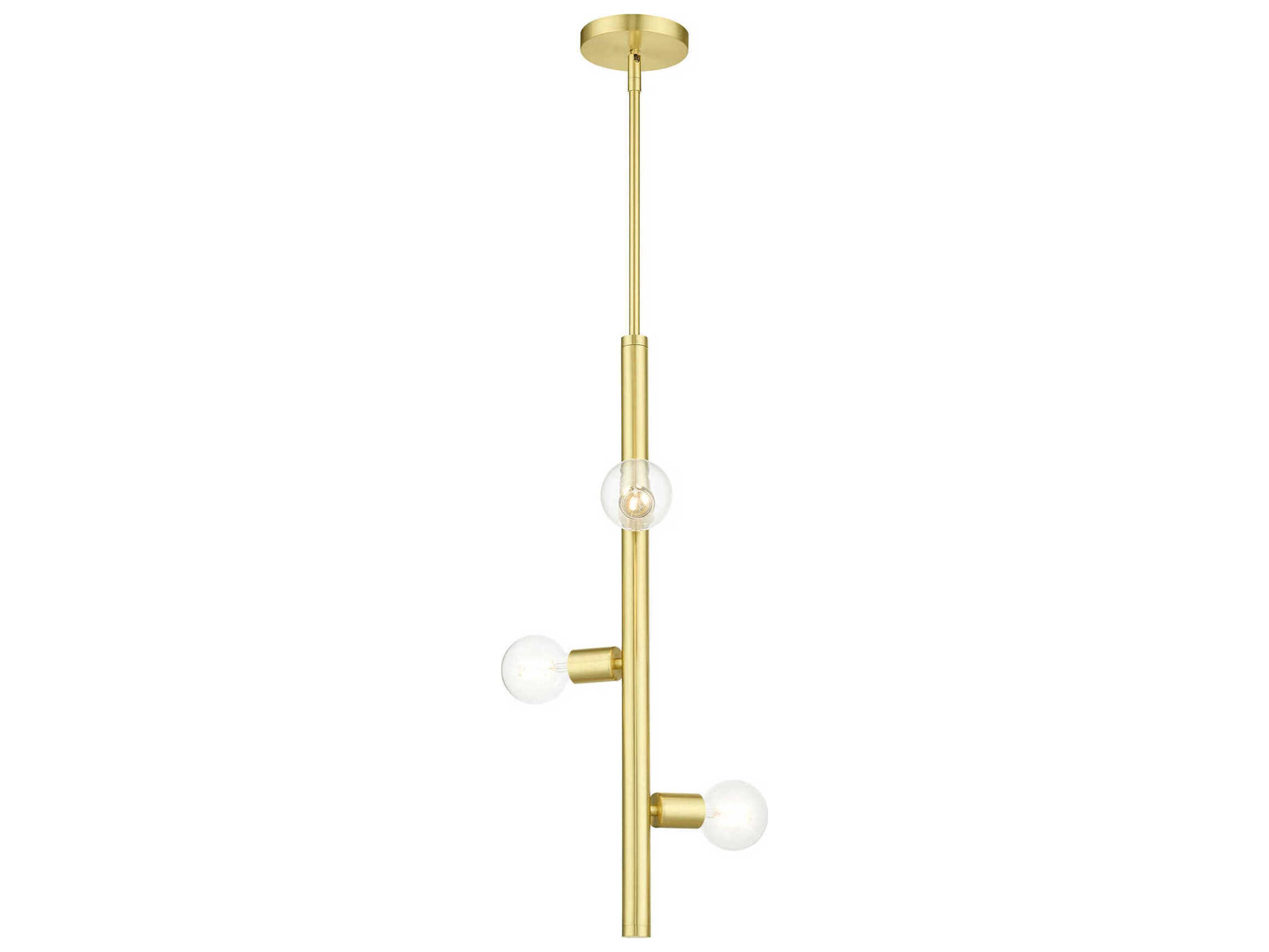 Livex Lighting Bannister 3-Light Satin Brass Linear Mini Pendant