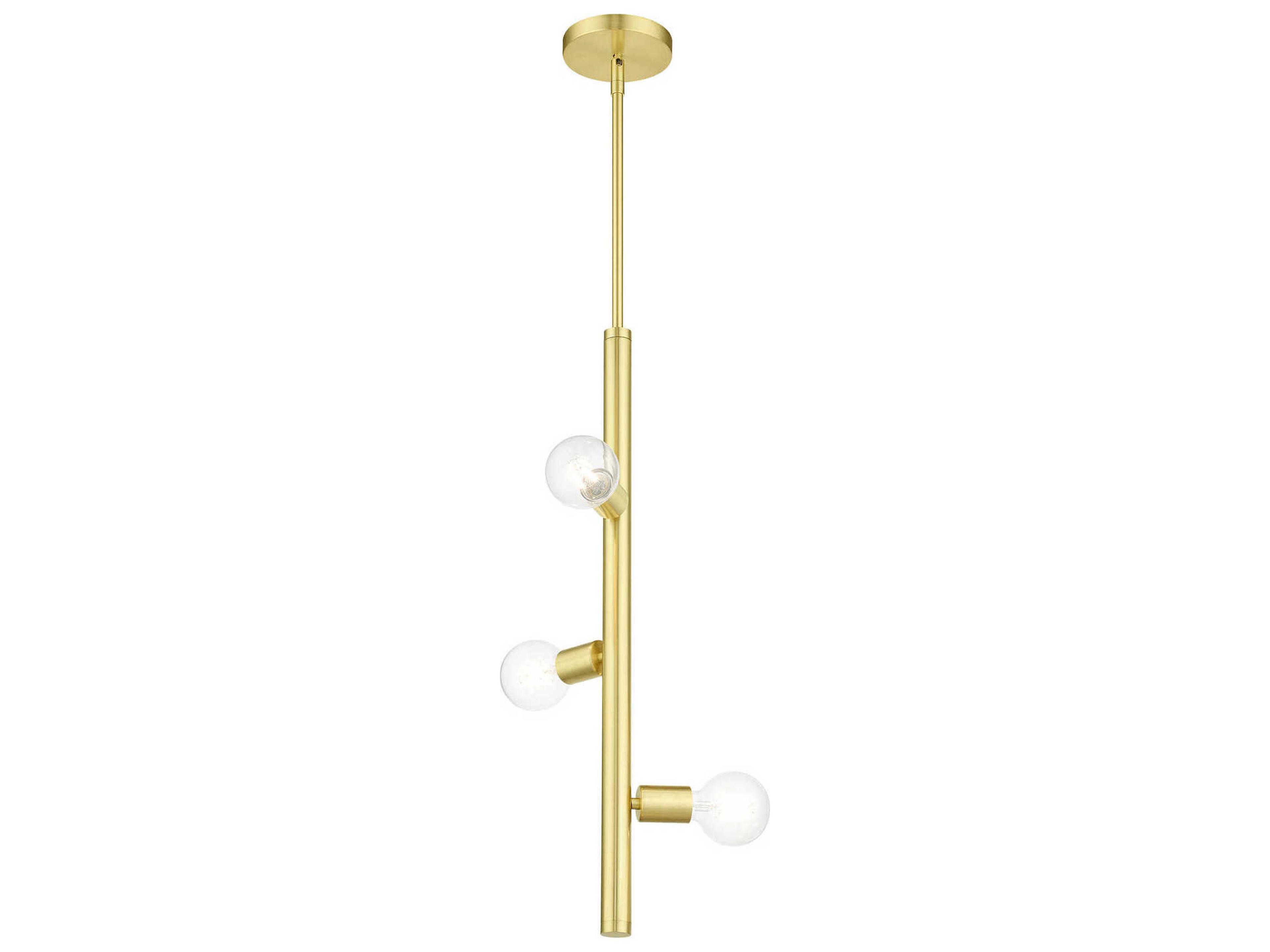 Livex Lighting Bannister 3-Light Satin Brass Linear Mini Pendant