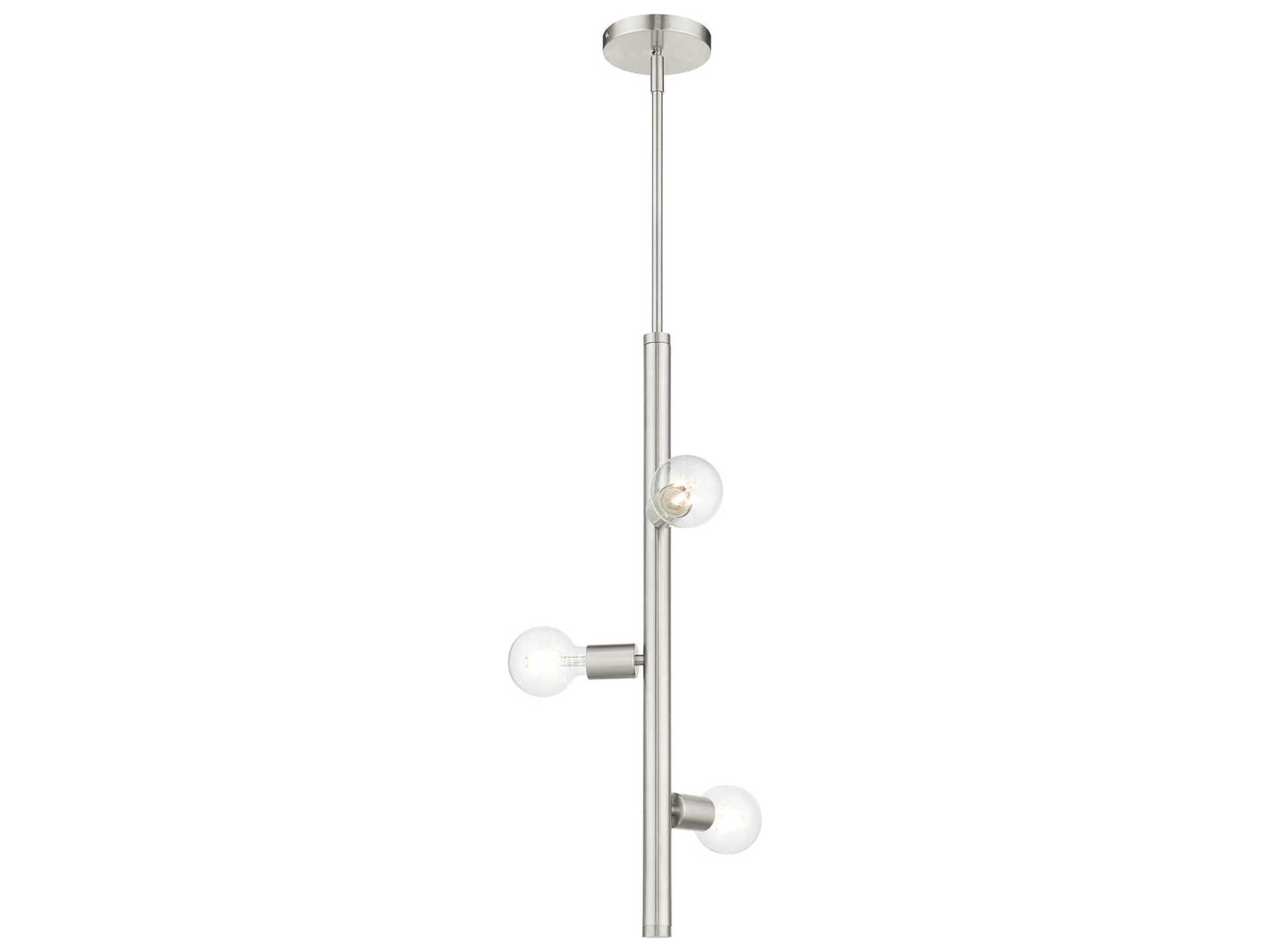 Livex Lighting Bannister 3-Light Brushed Nickel Linear Mini Pendant