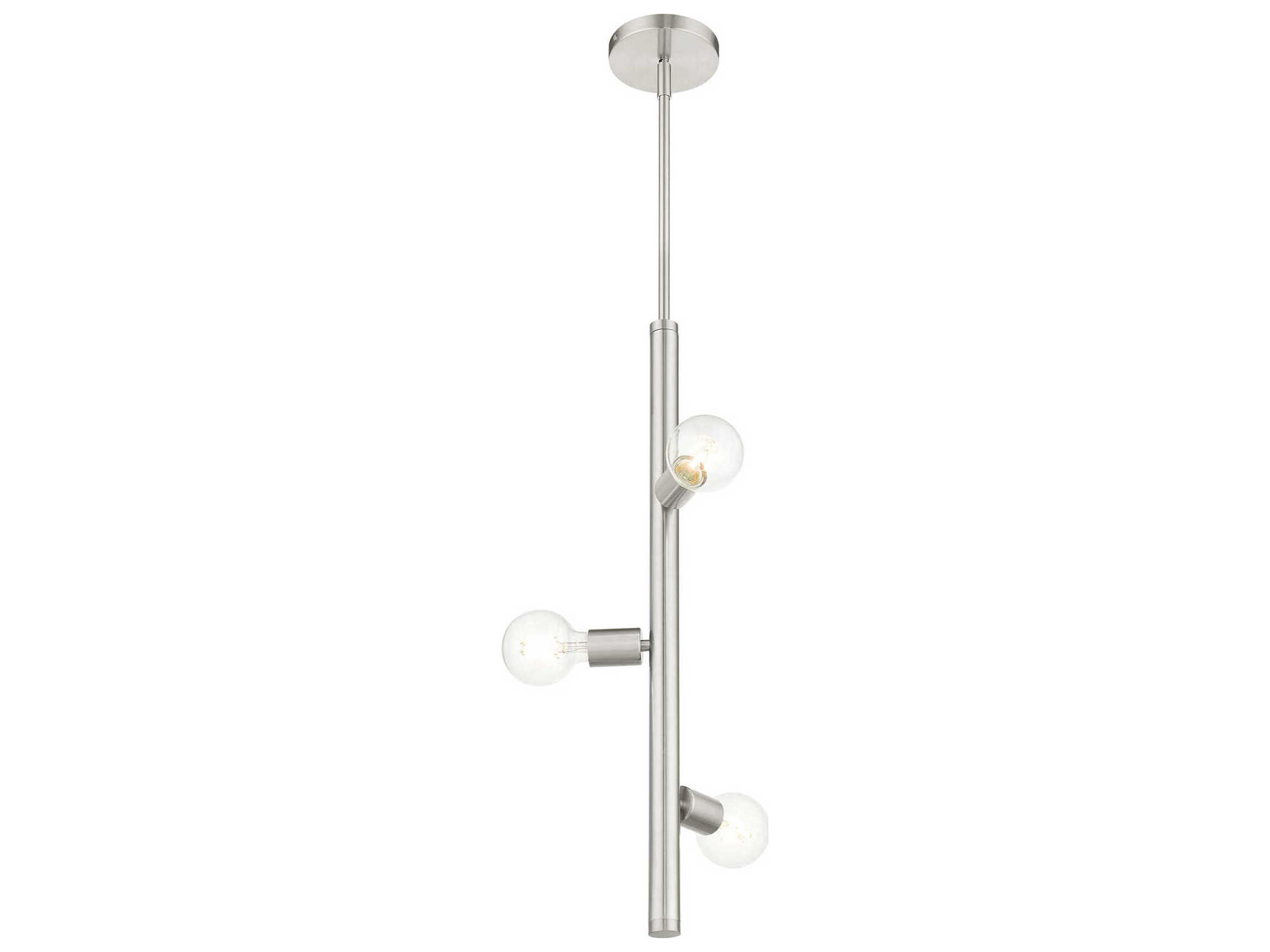 Livex Lighting Bannister 3-Light Brushed Nickel Linear Mini Pendant