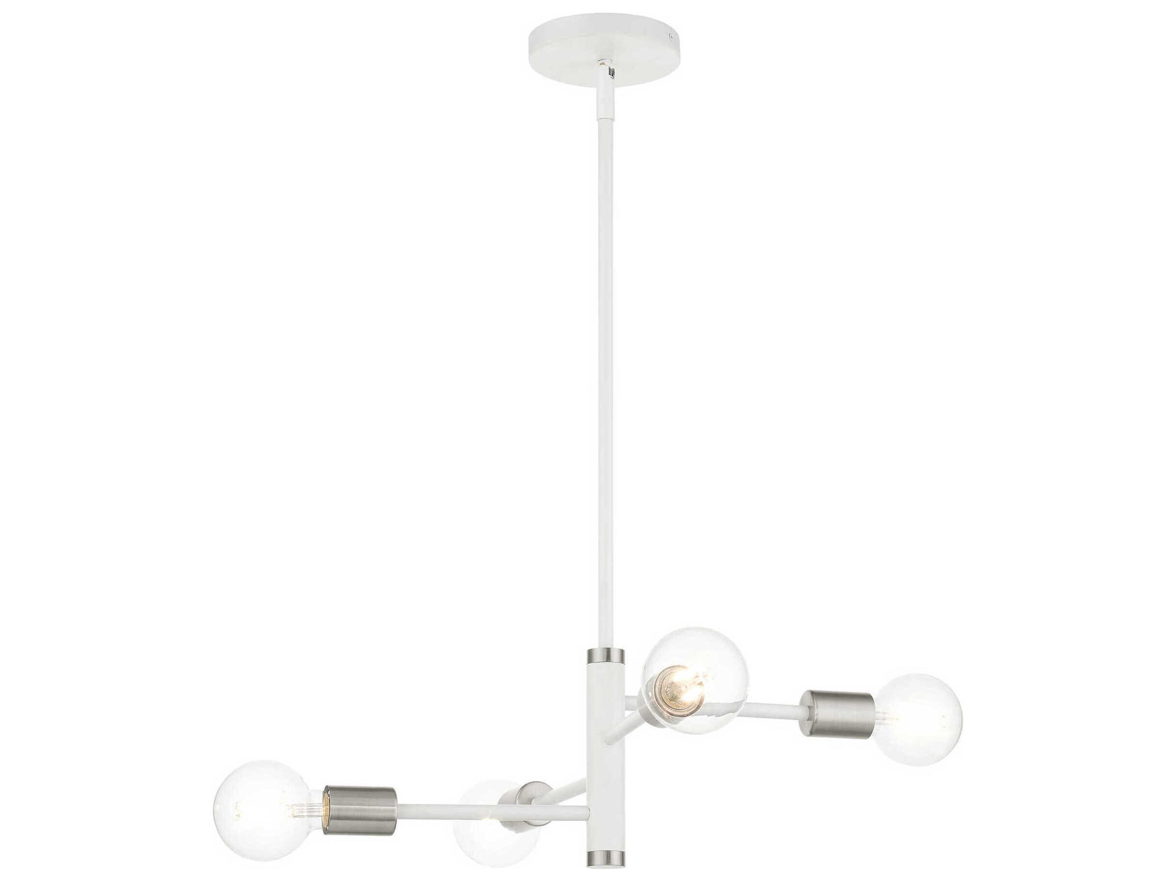 Livex Lighting Bannister 4-Light White Linear Chandelier