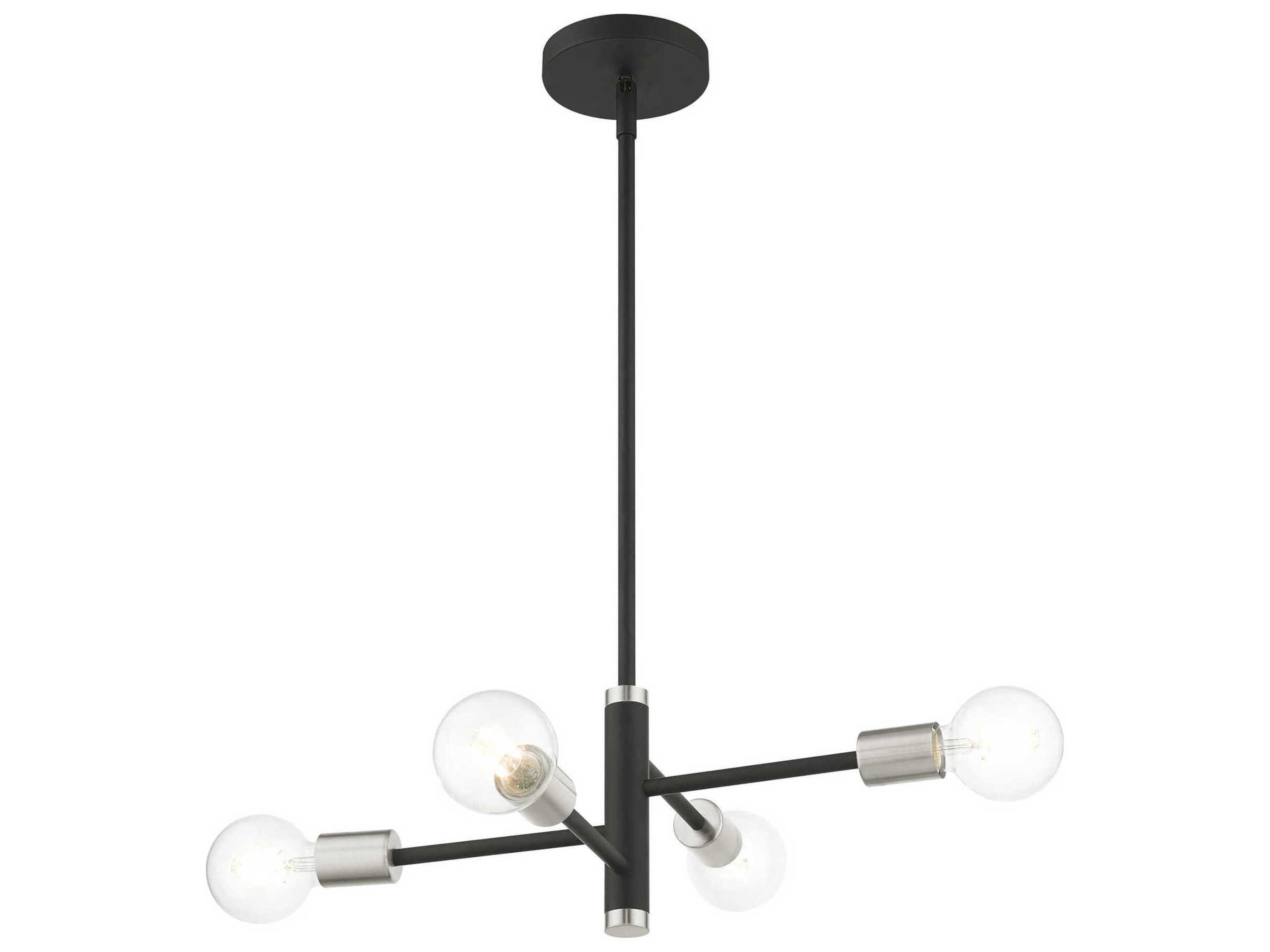 Livex Lighting Bannister 4-Light Black Linear Chandelier