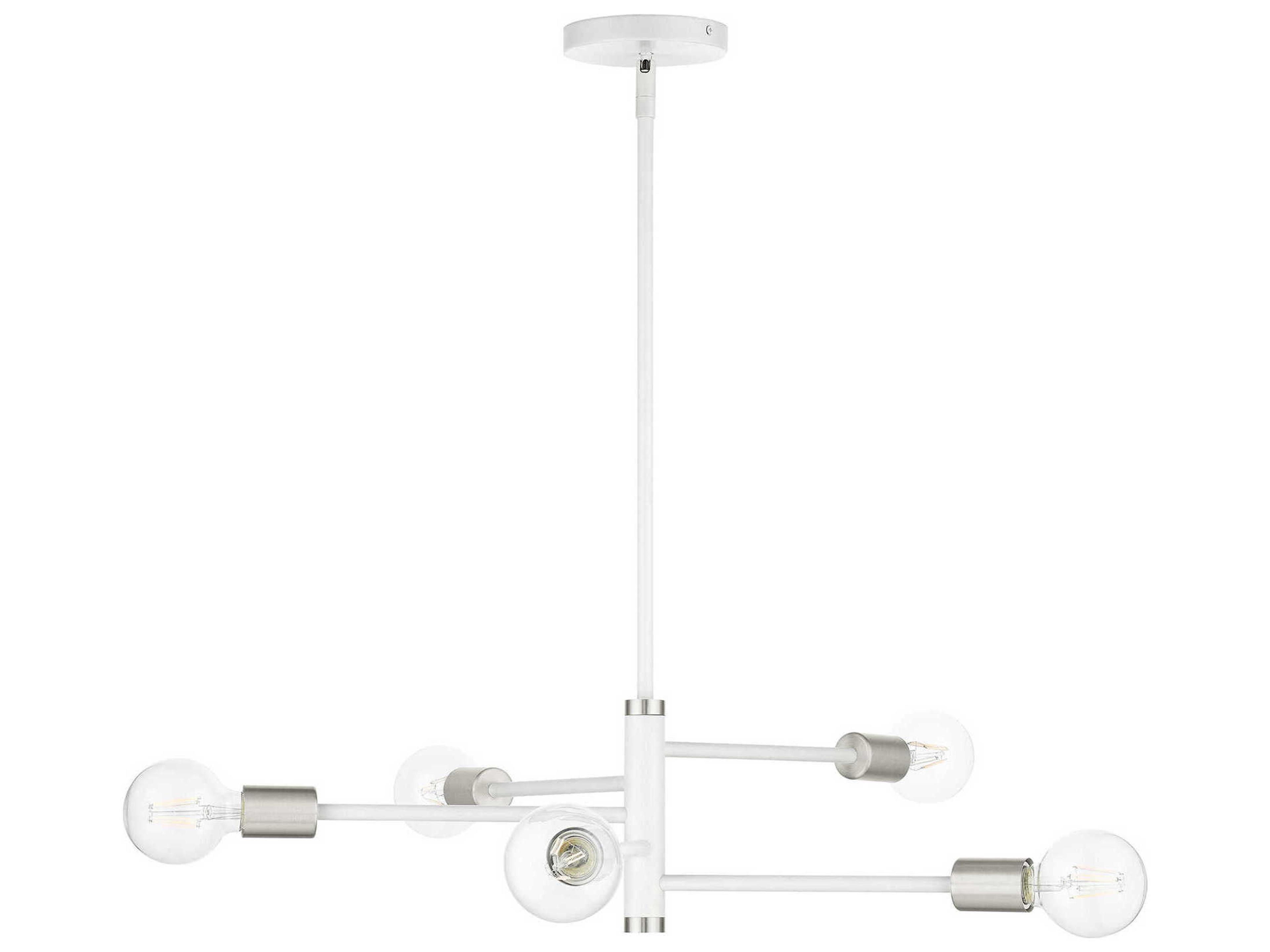 Livex Lighting Bannister 5-Light White Linear Chandelier