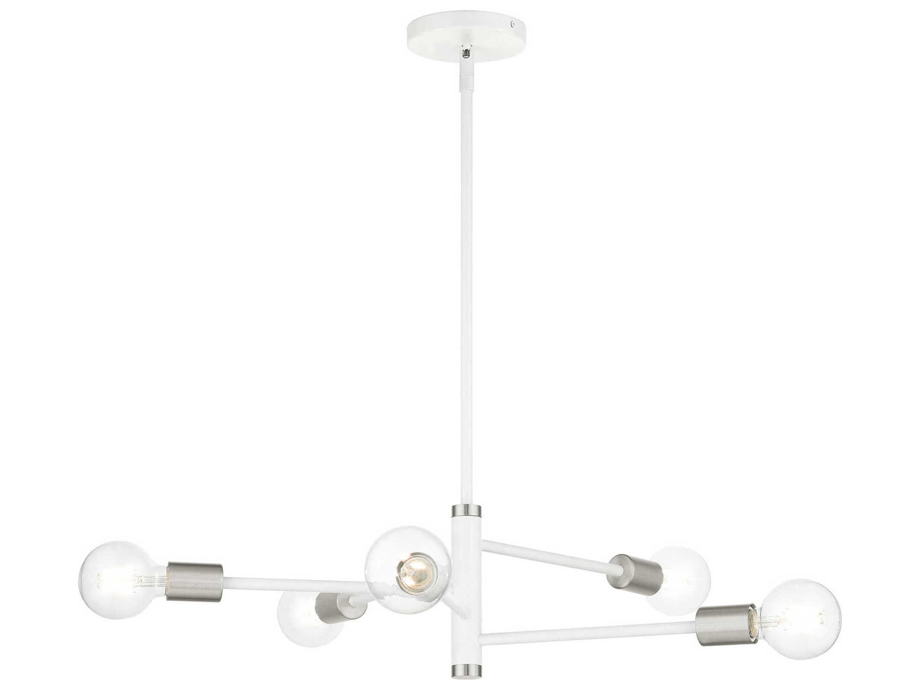 Livex Lighting Bannister 5-Light White Linear Chandelier