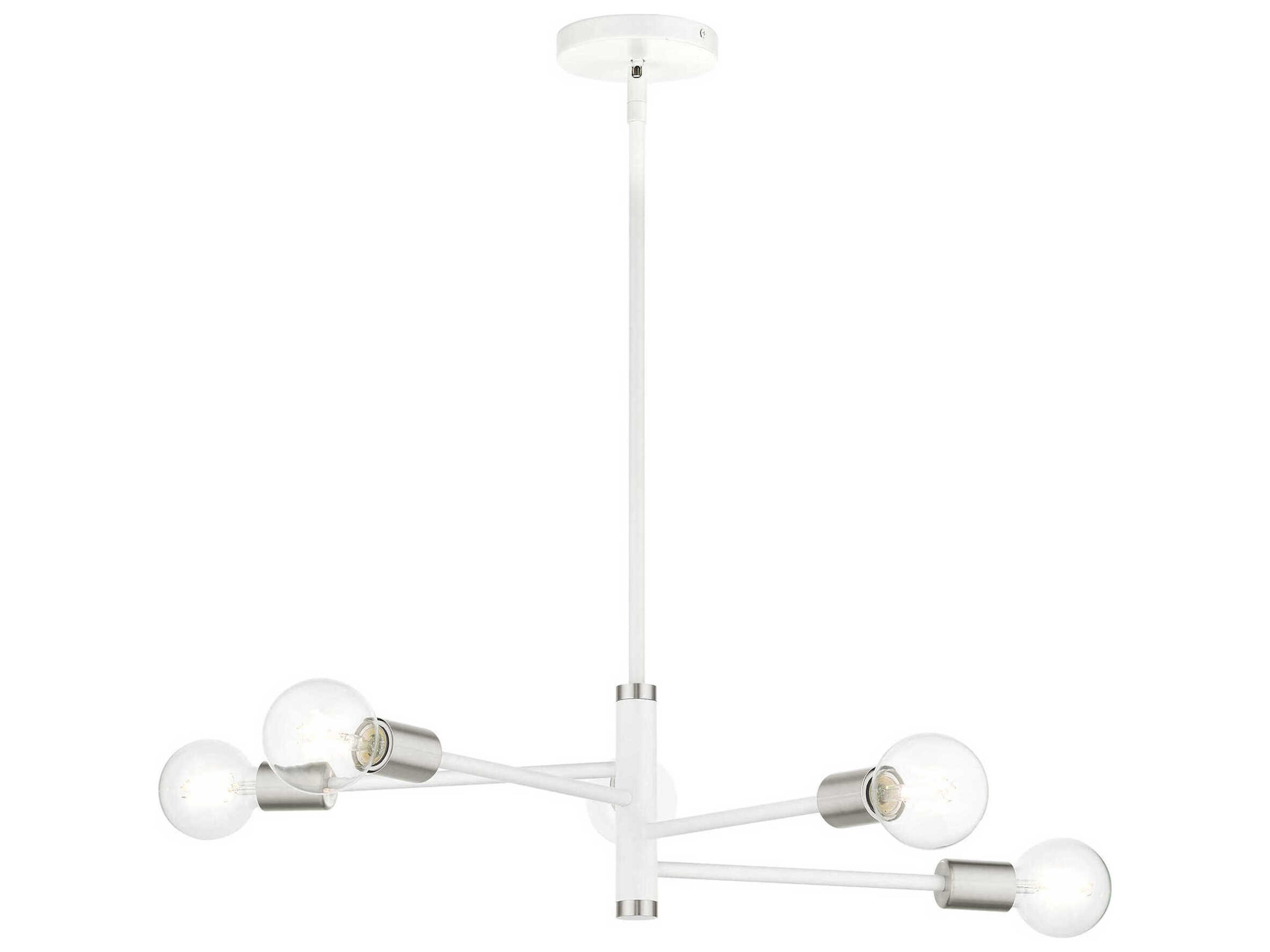 Livex Lighting Bannister 5-Light White Linear Chandelier