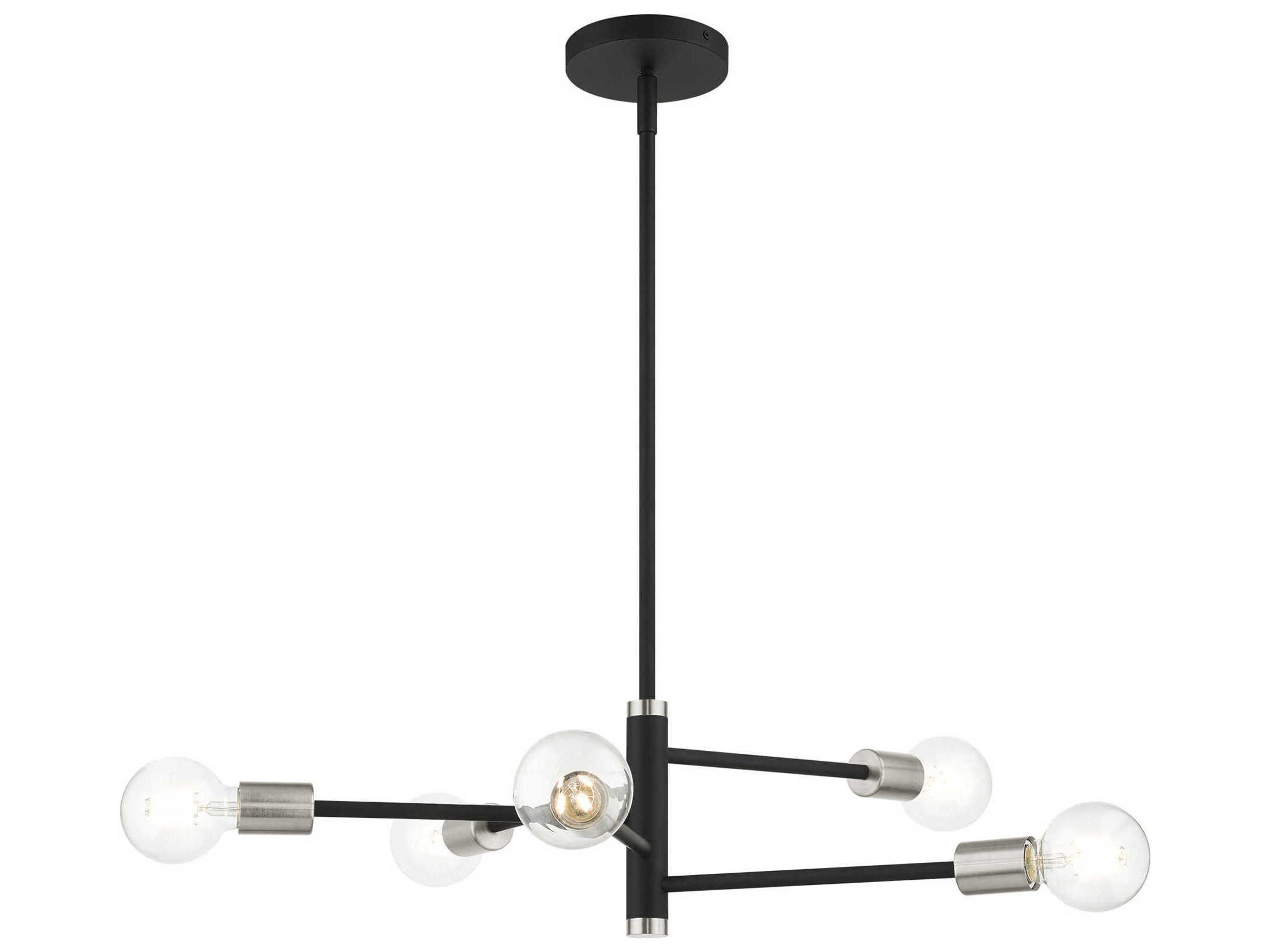 Livex Lighting Bannister 5-Light Black Linear Chandelier